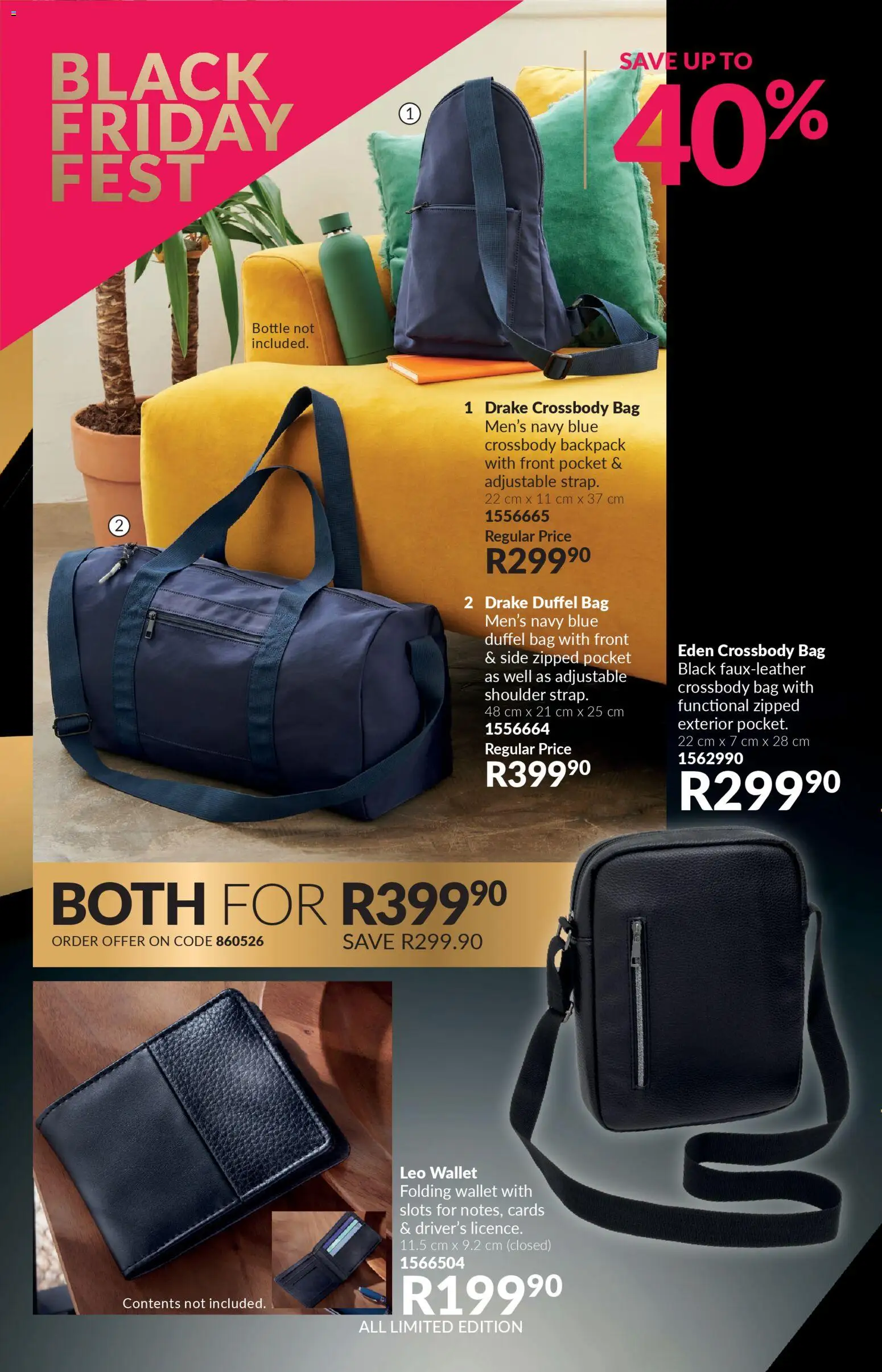 New Avon catalogue – valid from 01.11.2025 | Page: 14 | Products: Backpack, Wallet, Bag