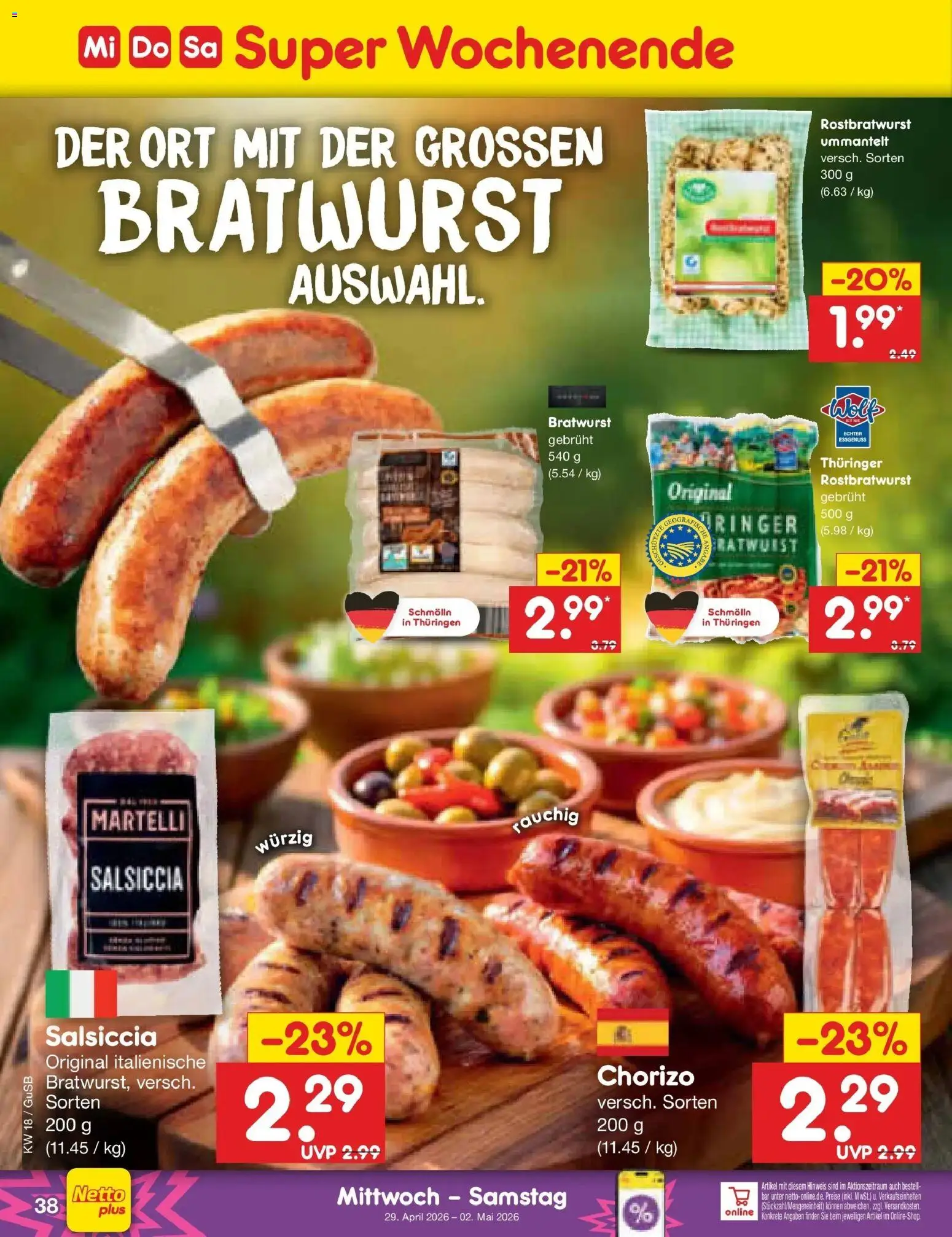 Netto Marken-Discount Prospekt Machern	 – gültig ab 27.04.2026 | Seite: 56 | Produkte: Bratwurst