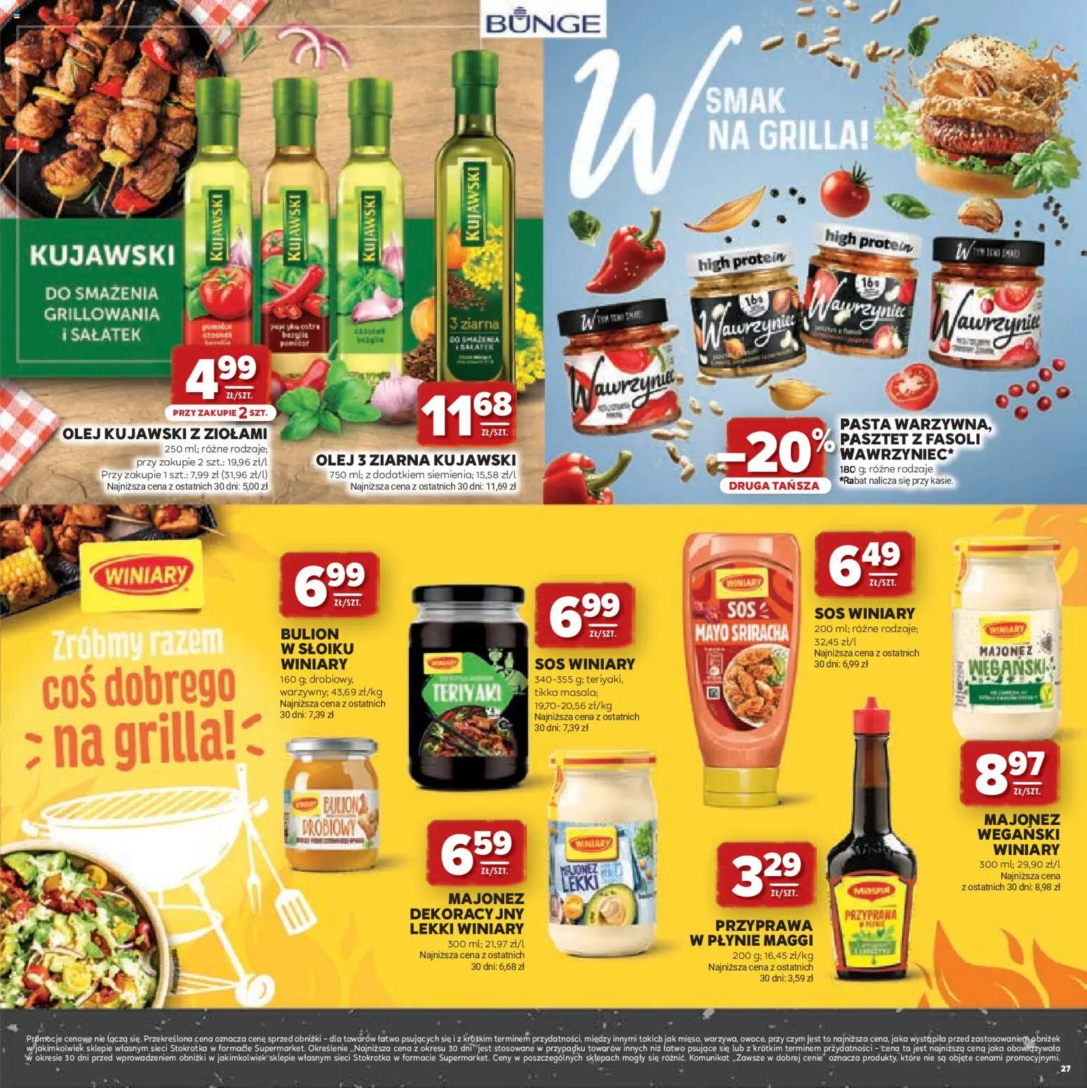 Stokrotka gazetka - Grill od 23.04.2026 | Strona: 27 | Produkty: Stokrotka, Sriracha, Olej kujawski, Olej