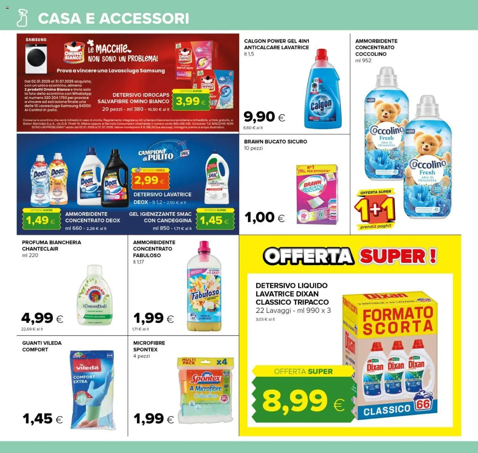 Volantino Oasi del 12.02.2026 | Pagina: 28 | Prodotti: Ammorbidente, Candeggina, Lavatrice, Orchidea