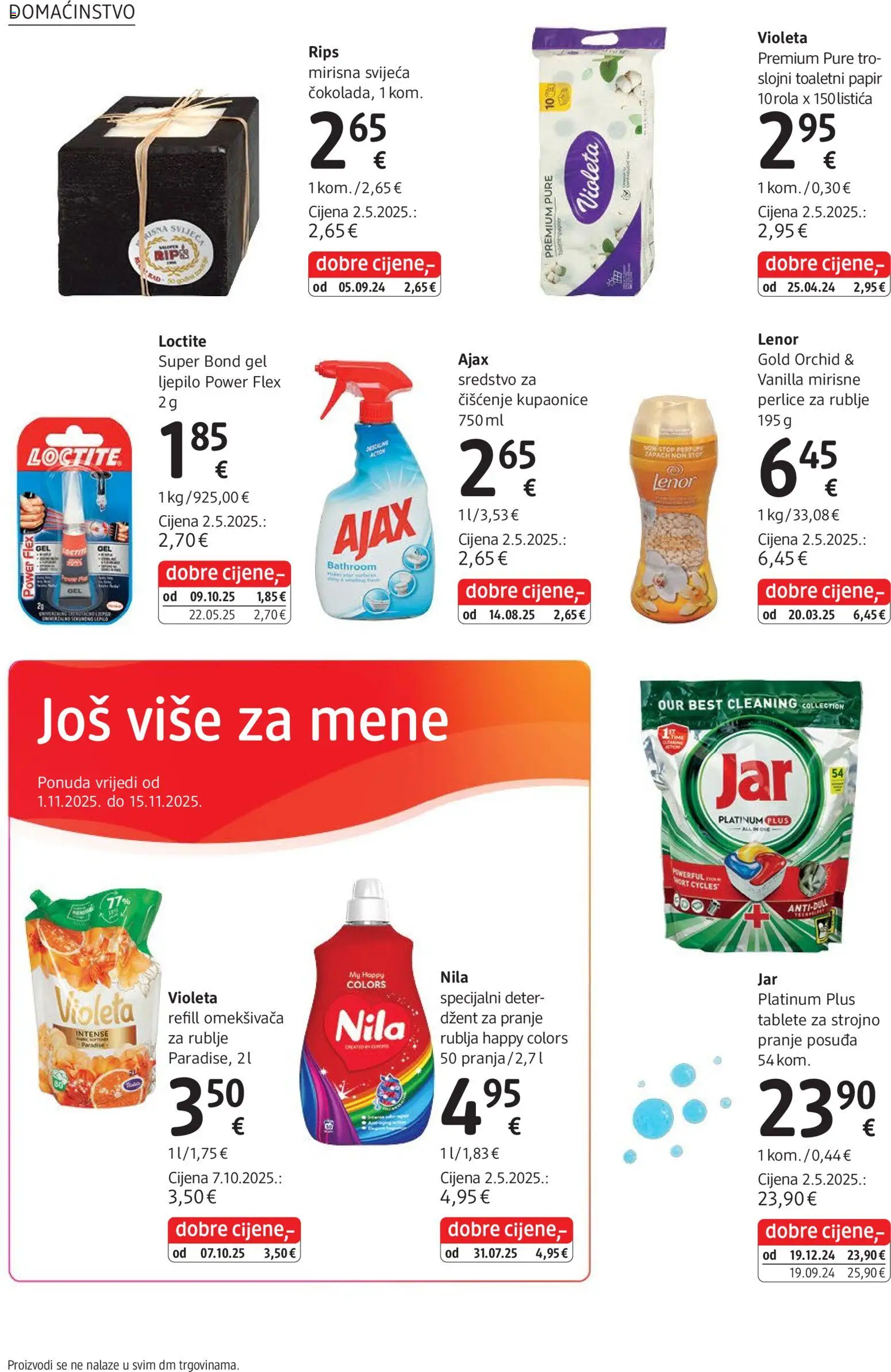 DM katalog | vrijedi od 03.11.2025 | Stranica: 26 | Proizvodi: Nila, Violeta, Ljepilo, Lenor