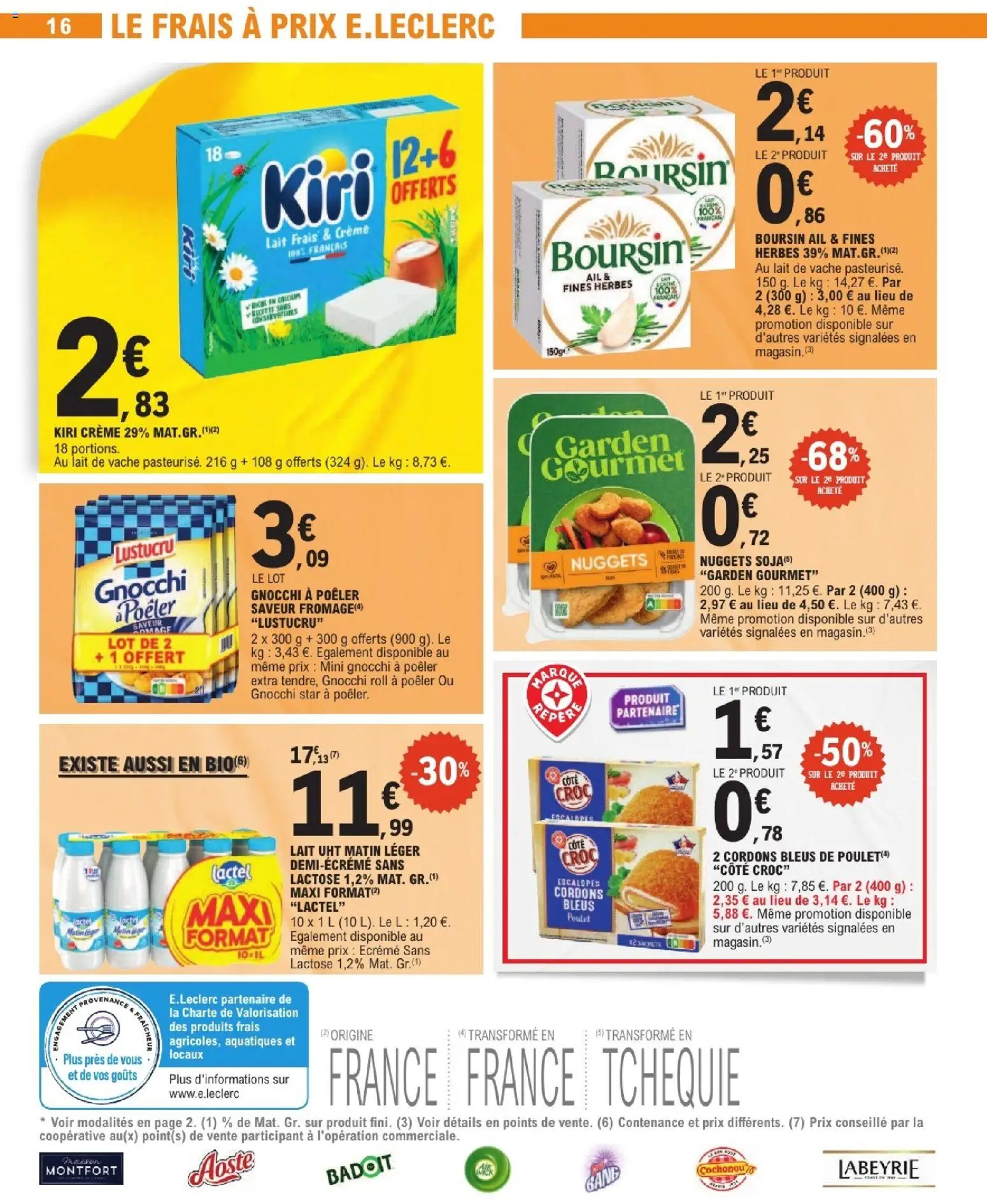 {H1} | Page: 16 | Produits: Badoit, Lait, Fromage, Crème