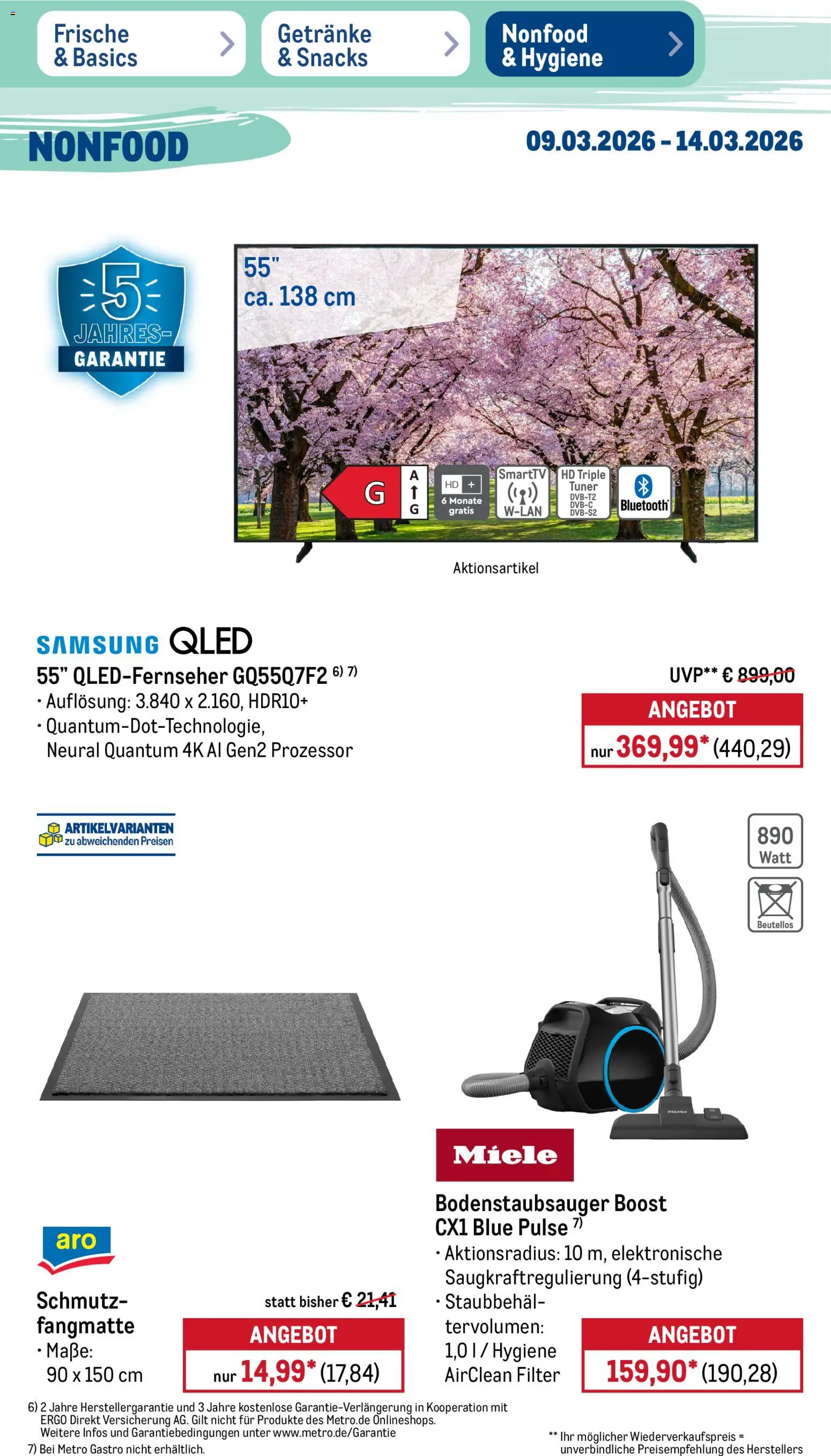 Metro Prospekt 	 – gültig ab 09.03.2026 | Seite: 45 | Produkte: Miele, Samsung