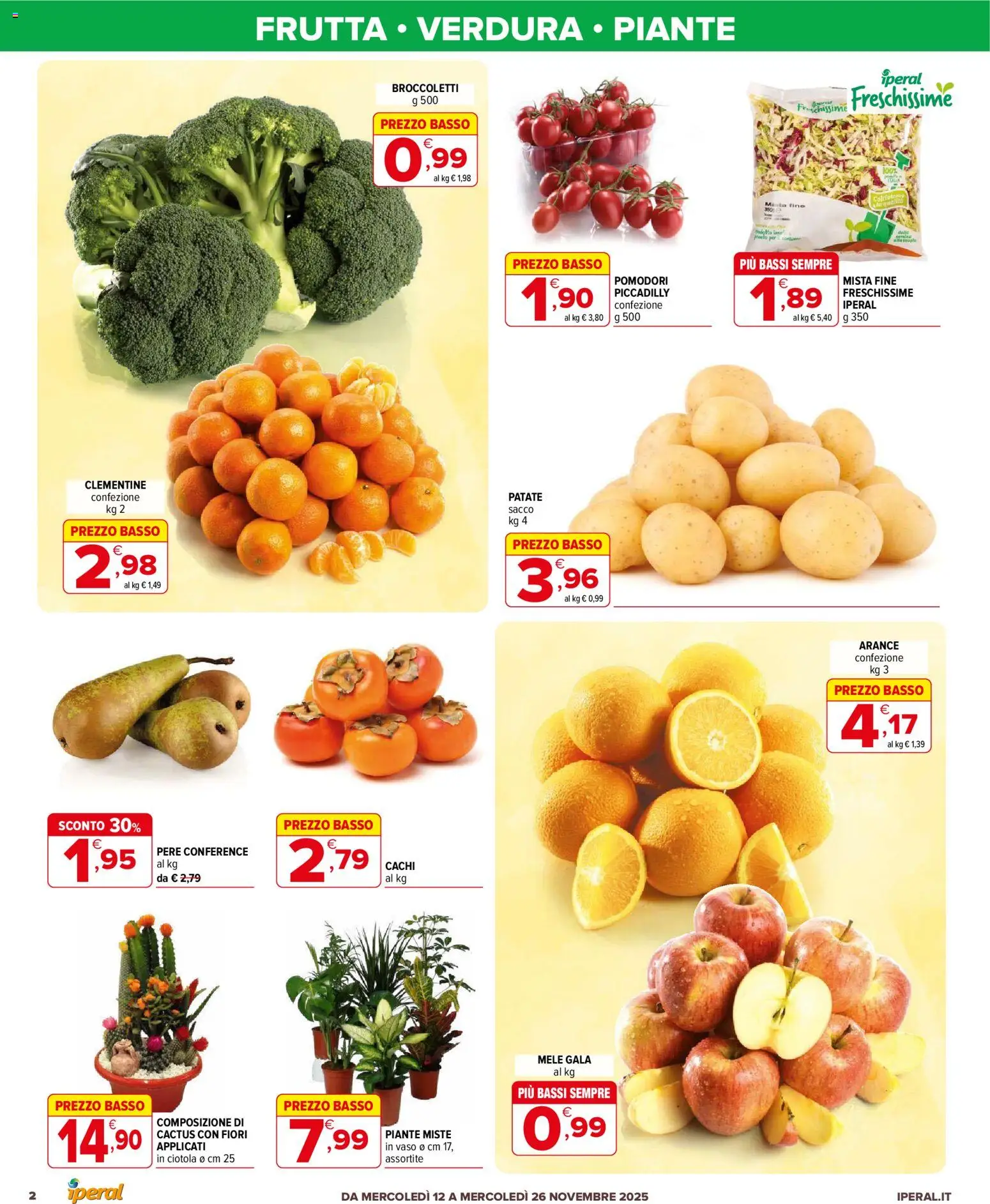 Volantino Iperal del 12.11.2025 | Pagina: 2 | Prodotti: Arance, Cachi, Ciotola, Vaso