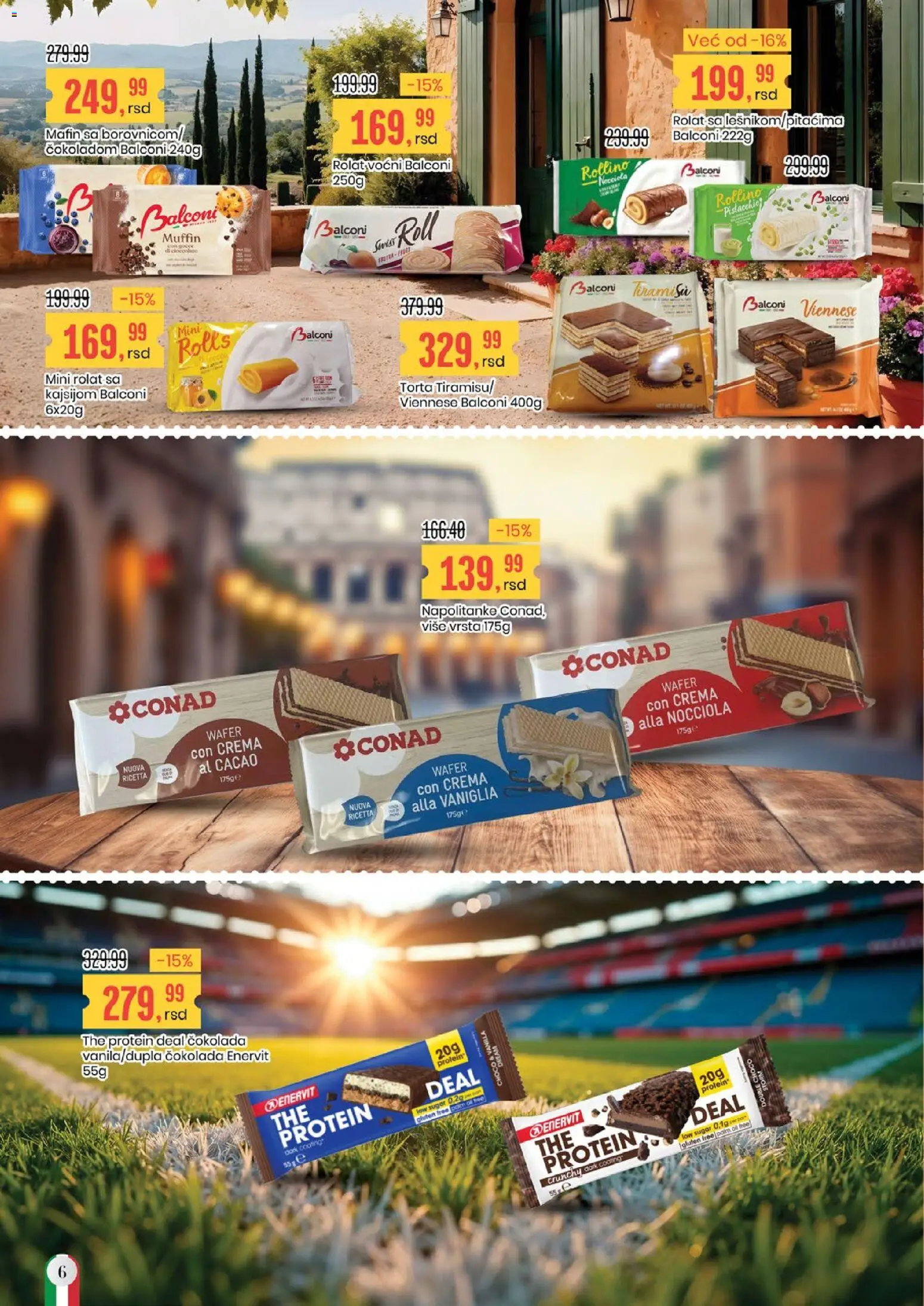 Aroma Market katalog - važi od 27.03.2026 | Strana: 6 | Proizvode: Protein, Čokolada, Napolitanke, Torta