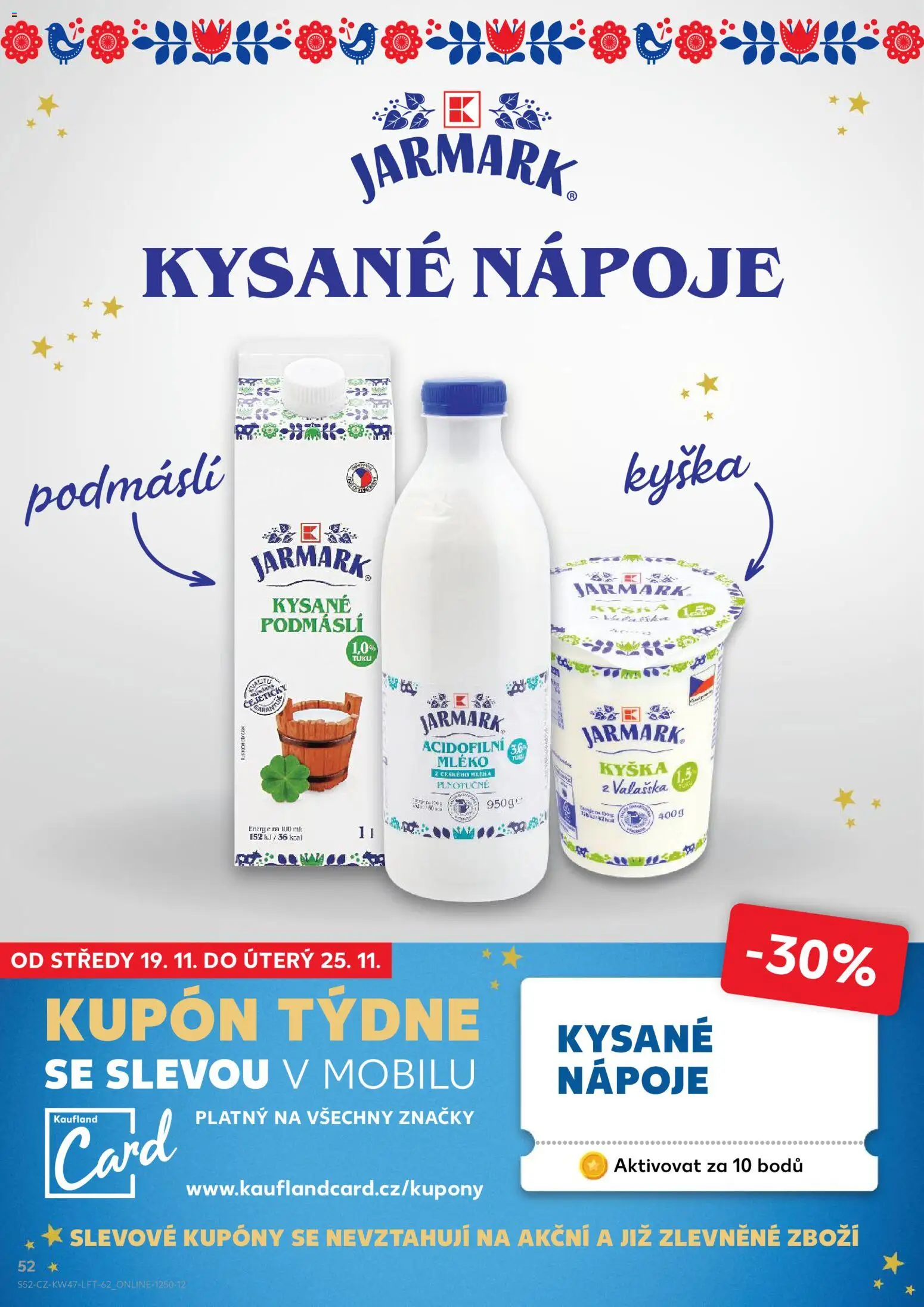 Kaufland leták - Plzeň od 19.11.2025 | Strana: 52 | Produkty: Mléko, Acidofilní mléko, Podmáslí