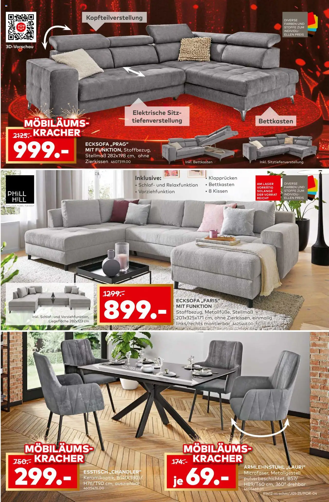 Porta! Mega Möbiläumskracher - Guetersloh – gültig ab 21.09.2025 | Seite: 3 | Produkte: Ecksofa, Esstisch, Kissen