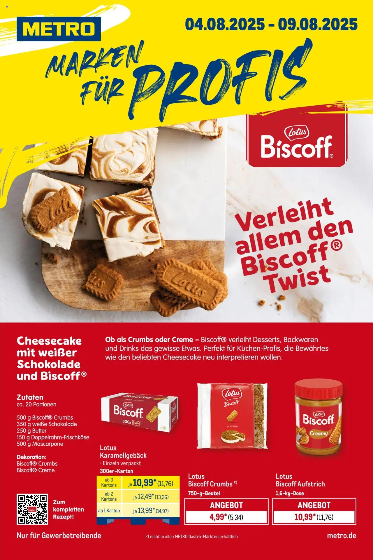 Metro Starke Marken Profi - gültig ab dem 04.08.2025 | Seite: 1 | Produkte: Butter, Mascarpone, Schokolade, Creme