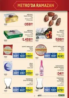 11.02.2026 tarihinden itibaren geçerli olan Metro kataloğu önizlemesi | Sayfa: 3 | Ürünler: Su, Hurma, Çay bardağı, Su bardağı