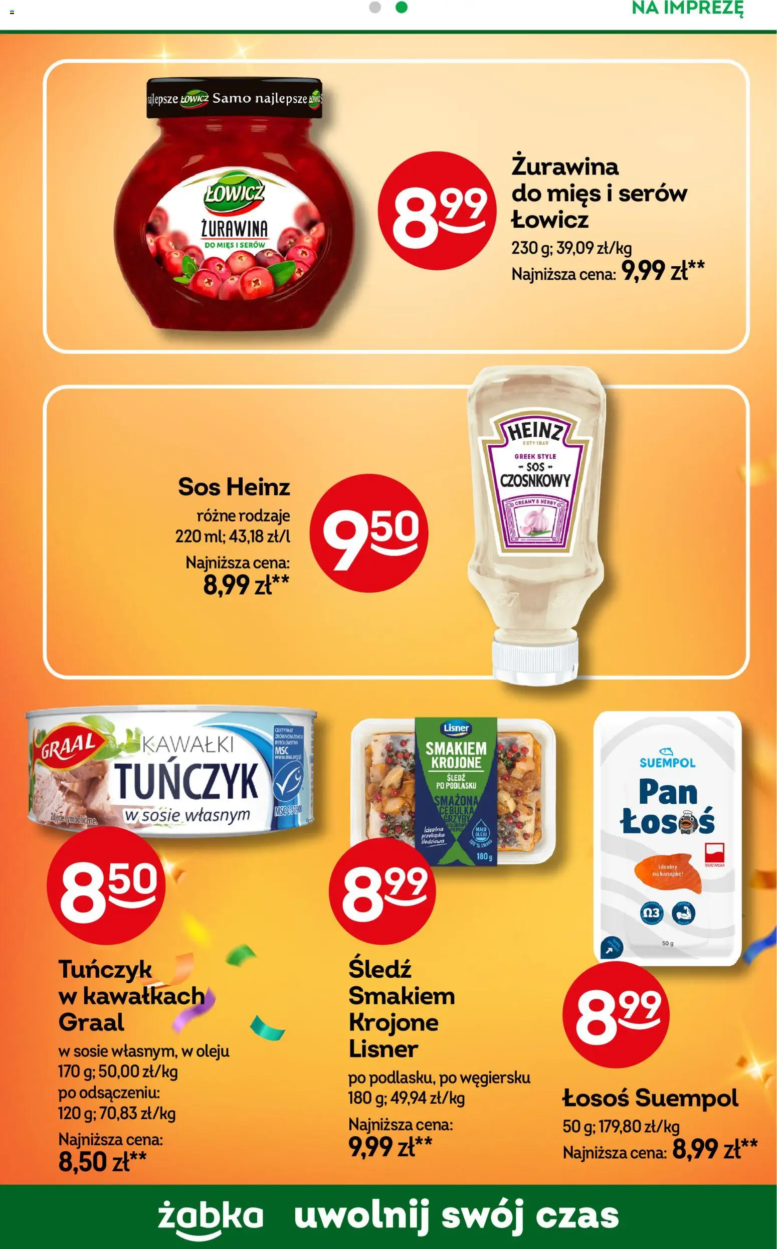 Żabka Gazetka - Codzienne produkty od 17.12.2025 | Strona: 19 | Produkty: Śledź, Łosoś, Żurawina, Sos