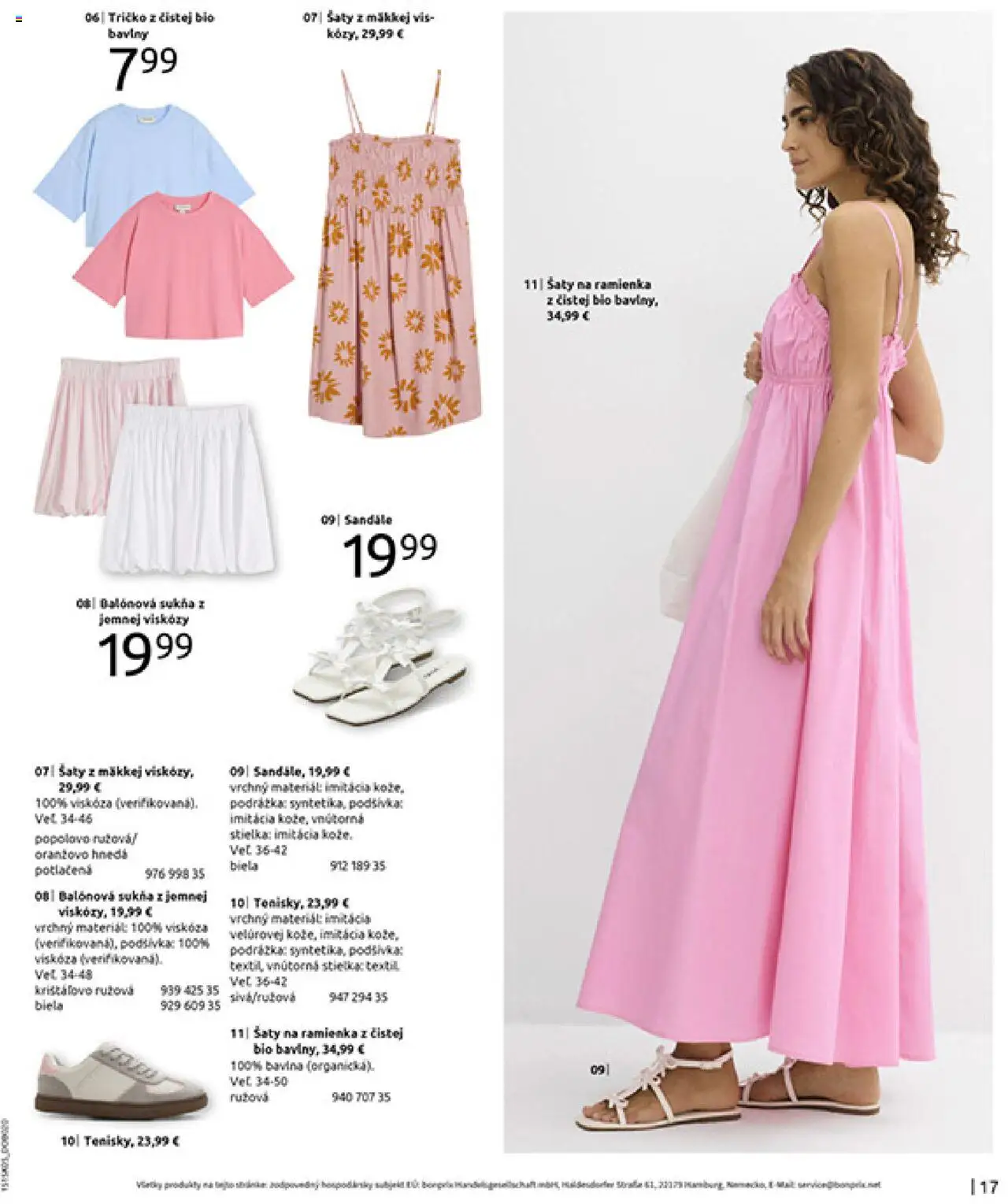 Bonprix katalóg dovolenkové essential kúsky │ platný od 17.06.2025 | Strana: 19 | Produkty: Šaty, Tričko, Sandále