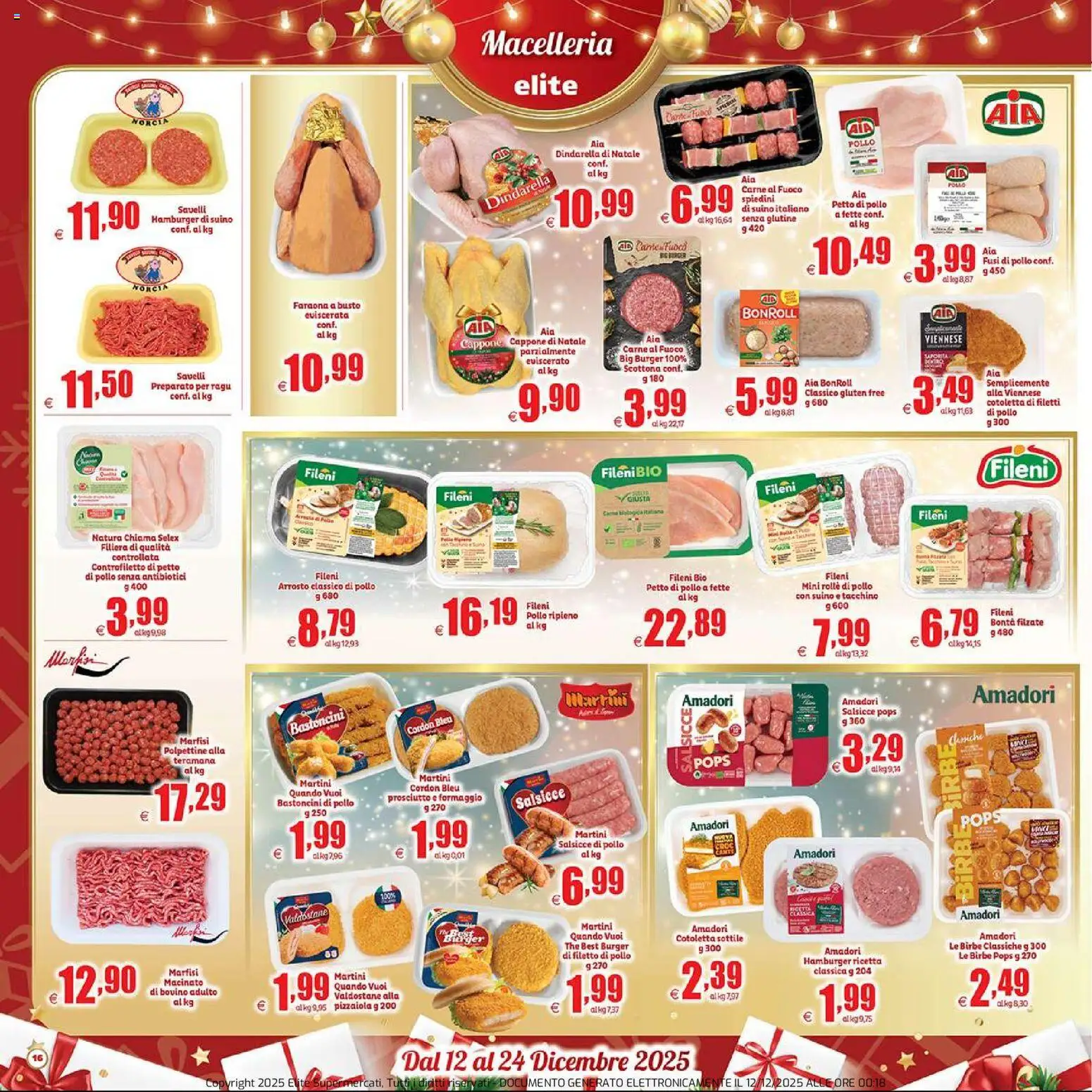 Volantino Elite Supermercati del 12.12.2025 | Pagina: 16 | Prodotti: Bovino, Pollo, Suino, Ragú