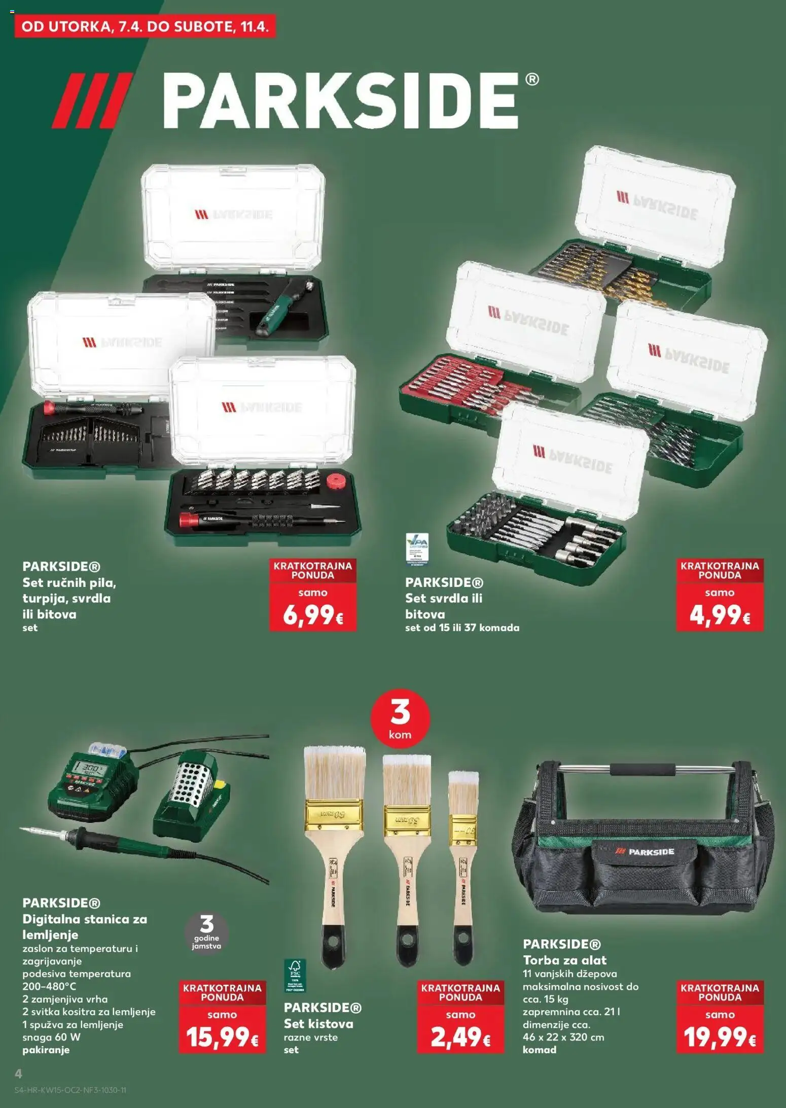 Kaufland katalog | vrijedi od 08.04.2026 | Stranica: 4 | Proizvodi: Spužva, Alat, Torba, Parkside