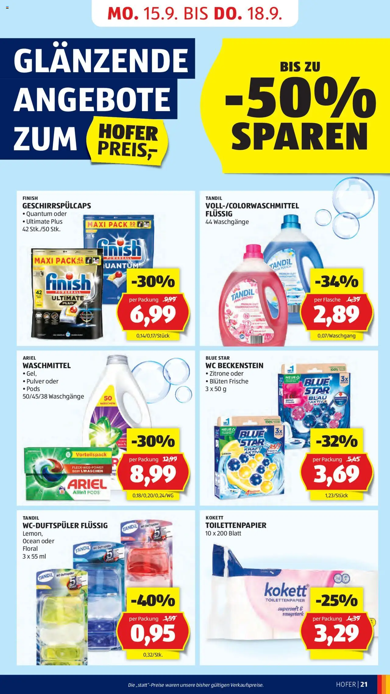 Hofer Flugblatt gültig ab 12.09.2025 | Seite: 23 | Produkte: Zitrone, Duft, Waschmittel