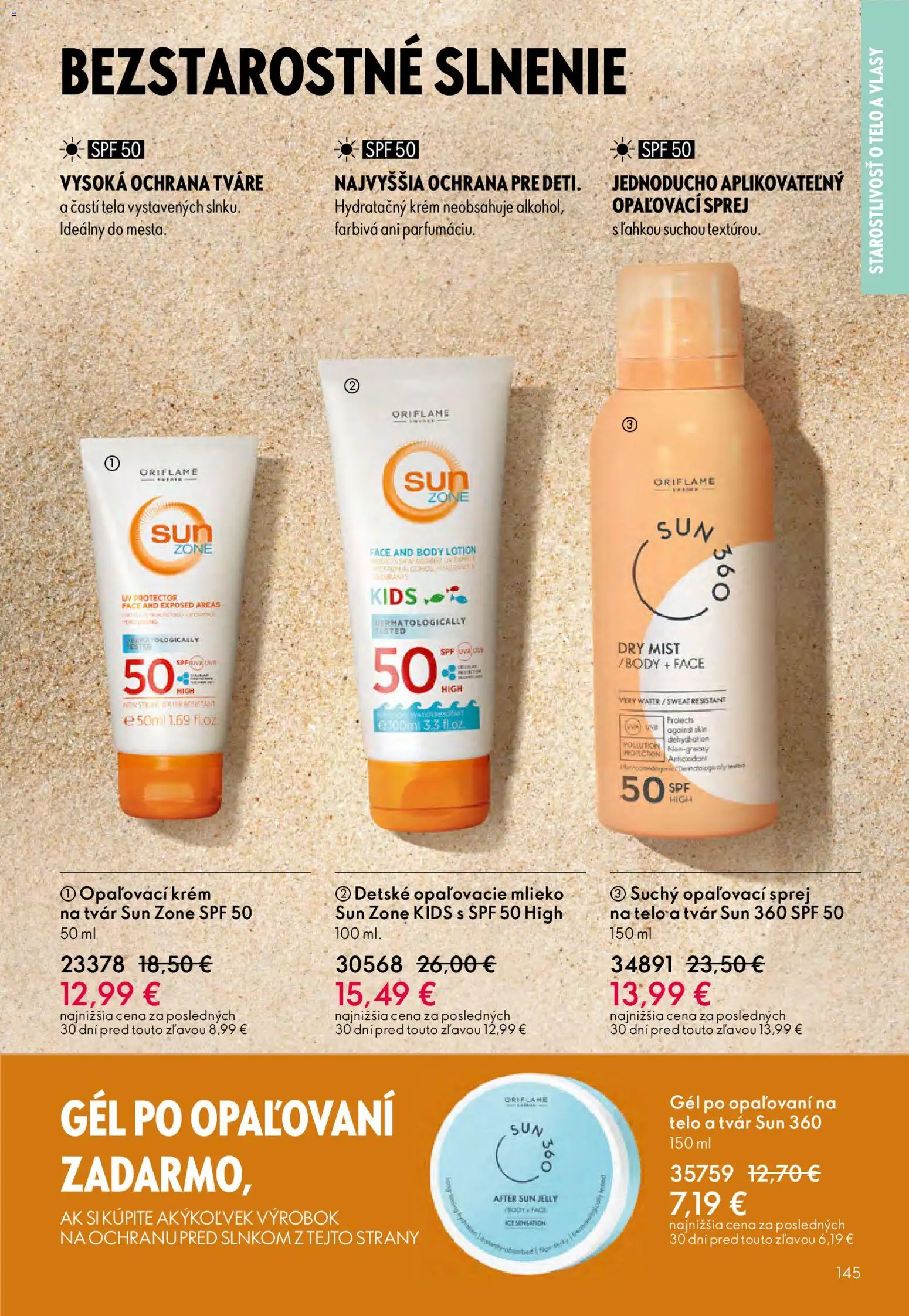Nové Oriflame akcie – leták je platný od 06.05.2026 | Strana: 145 | Produkty: Mlieko, Opaľovací krém, Krém