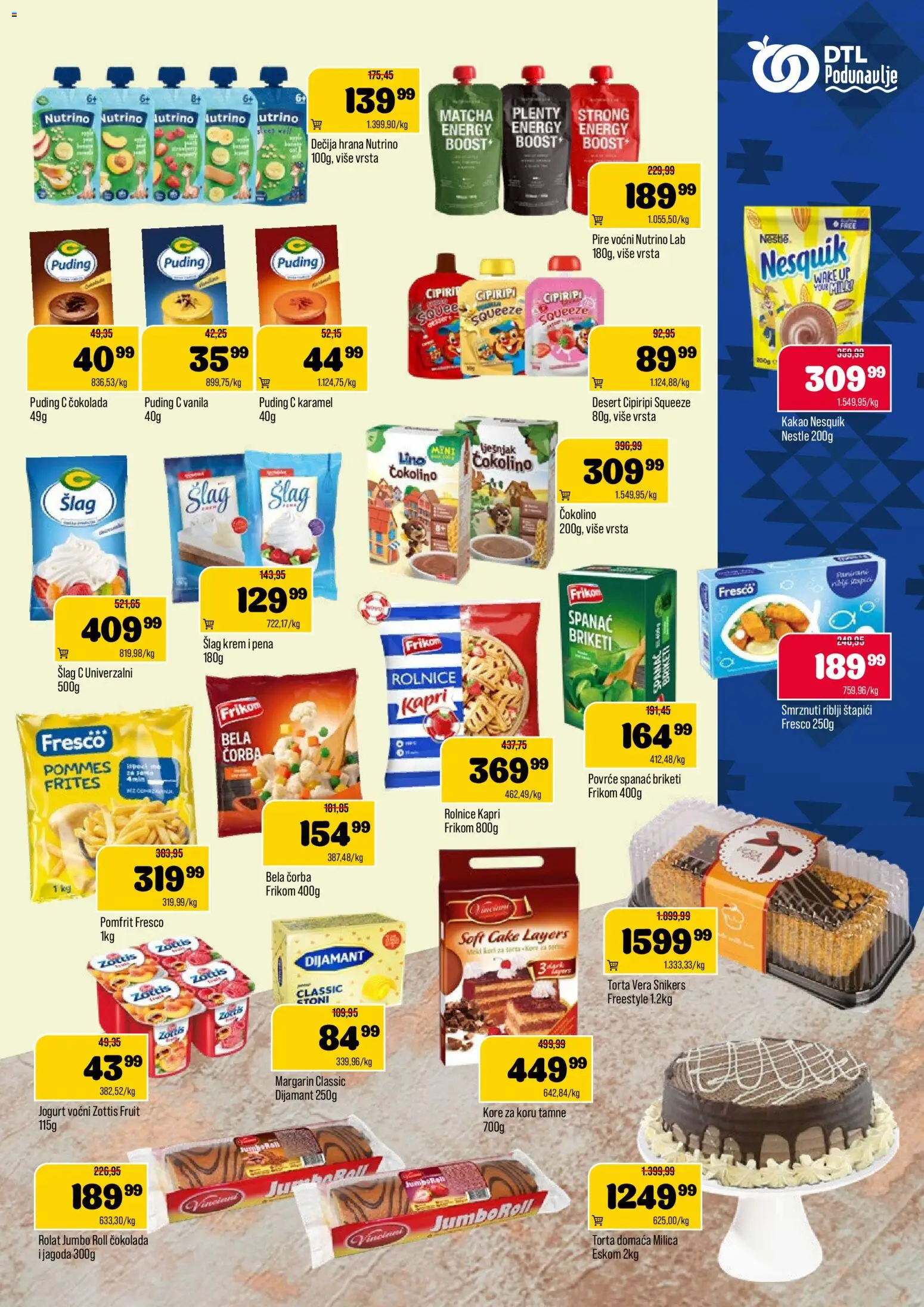 Podunavlje katalog - važi od 14.01.2026 | Strana: 7 | Proizvode: Šlag, Puding, Riblji štapići, Margarin