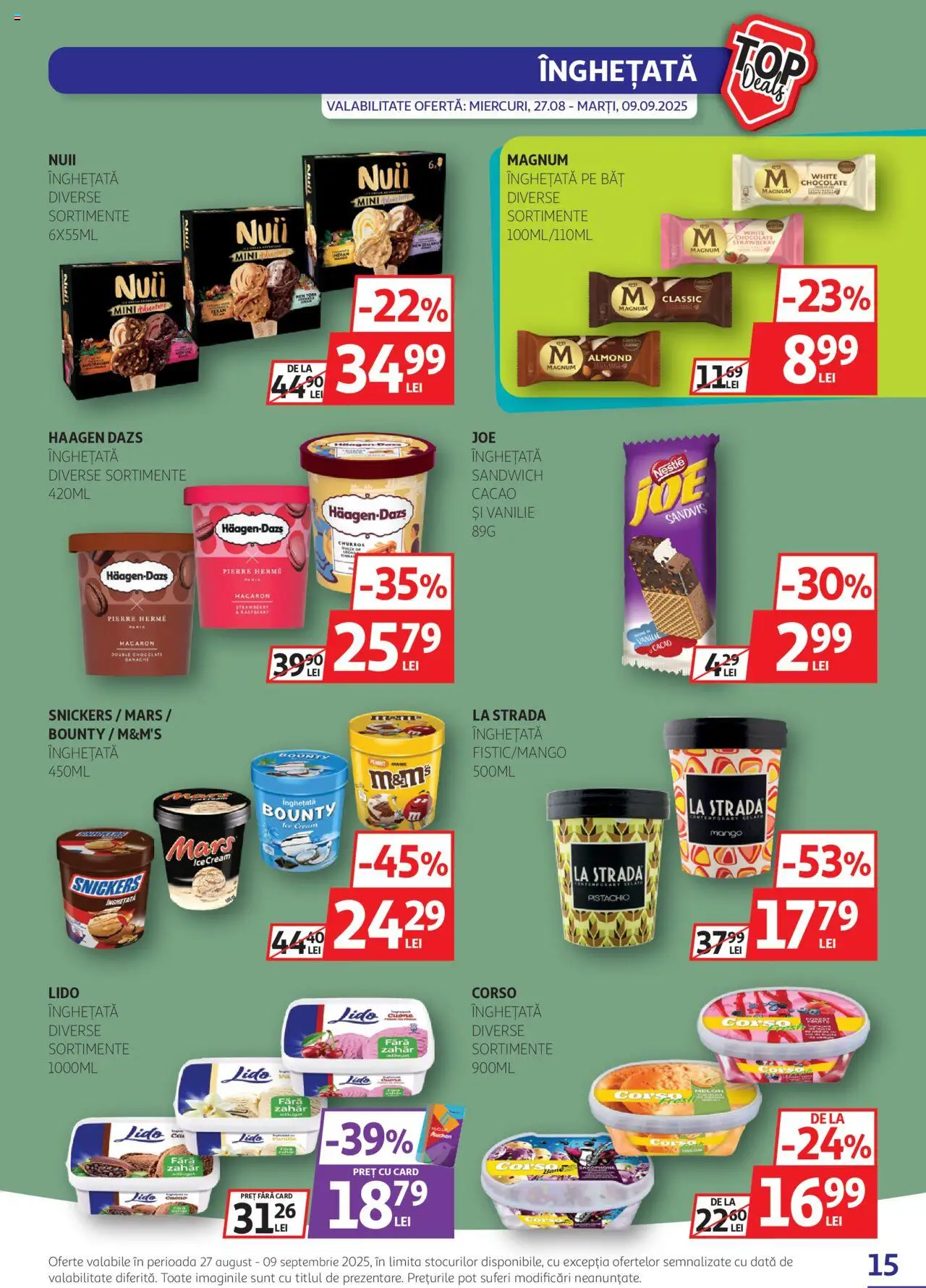 Catalog Auchan – valabil de la 27.08.2025 | Pagină: 15 | Produse: Cacao, Înghețată, Zahăr, Mango