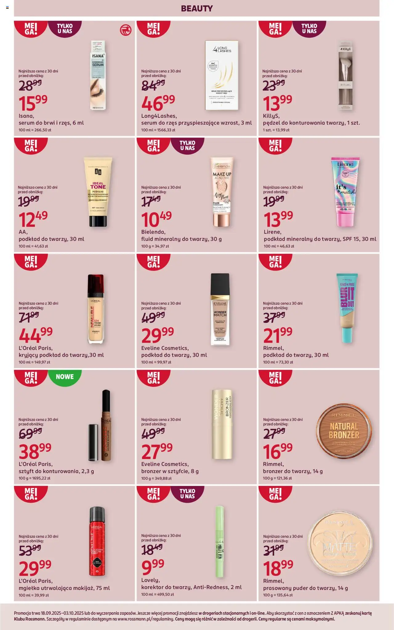 Rossmann Gazetka od 18.09.2025 | Strona: 9 | Produkty: Pędzel, Korektor, Puder, Bronzer