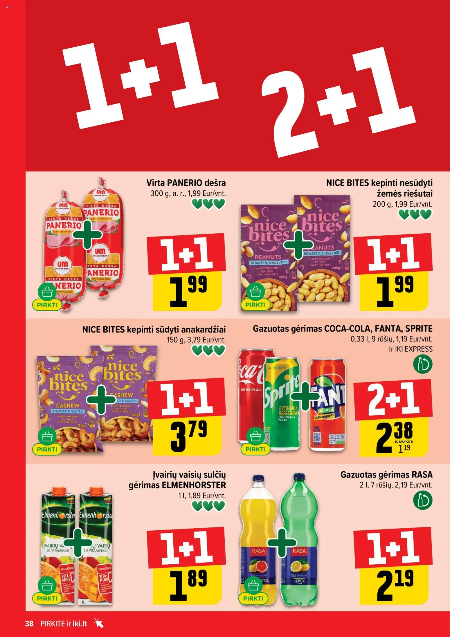 IKI akcijos nuo 13.04.2026 | Puslapis: 38 | Prekių: Riešutai, Dešra