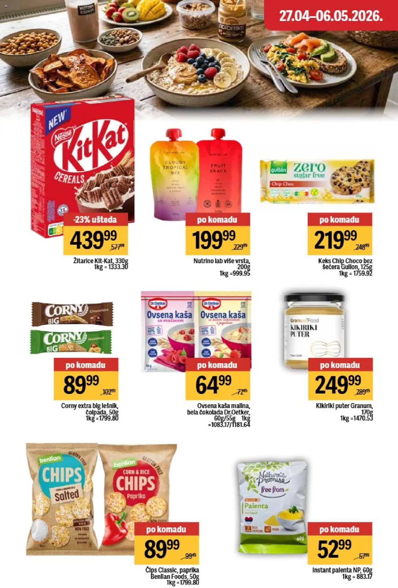 Maxi katalog - važi od 27.04.2026 | Strana: 30 | Proizvode: Čips, Palenta, Kikiriki puter, Čokolada