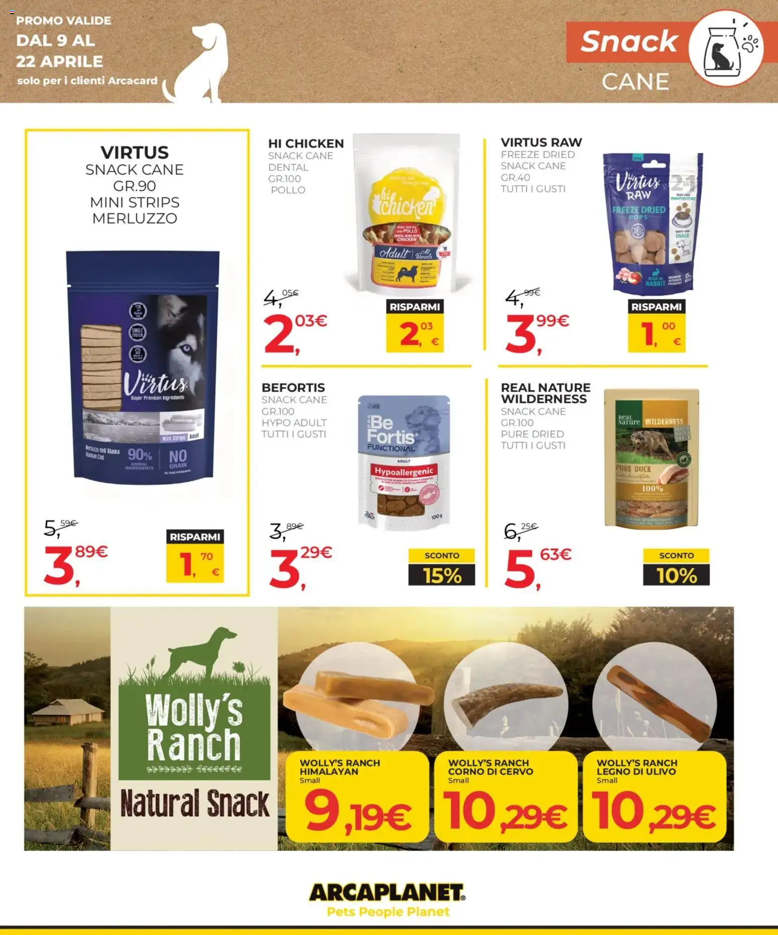 Volantino Arcaplanet del 09.04.2026 | Pagina: 15 | Prodotti: Pollo, Merluzzo