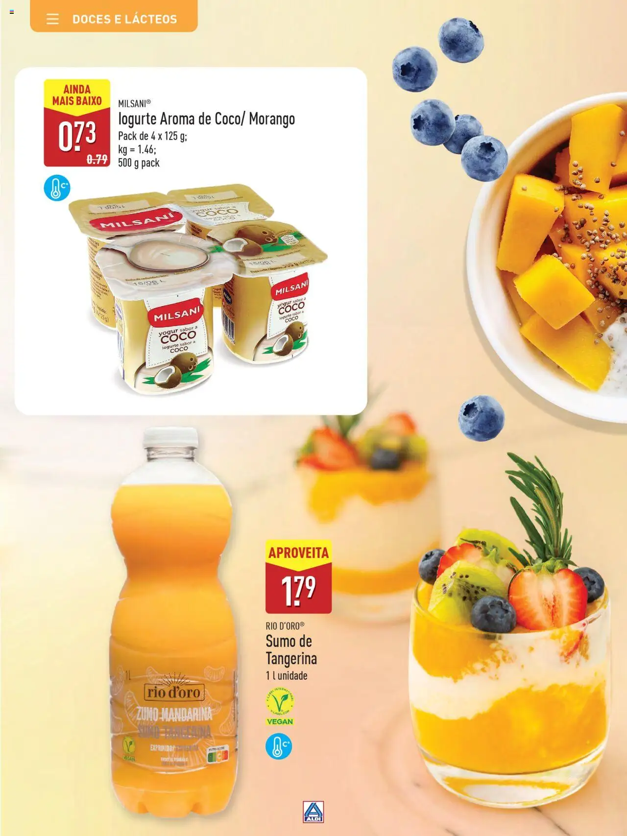 Aldi Especial Verão  │ válido de 09.06.2025 | Página: 22 | Produtos: Leite, Iogurte, Sumo, Doces