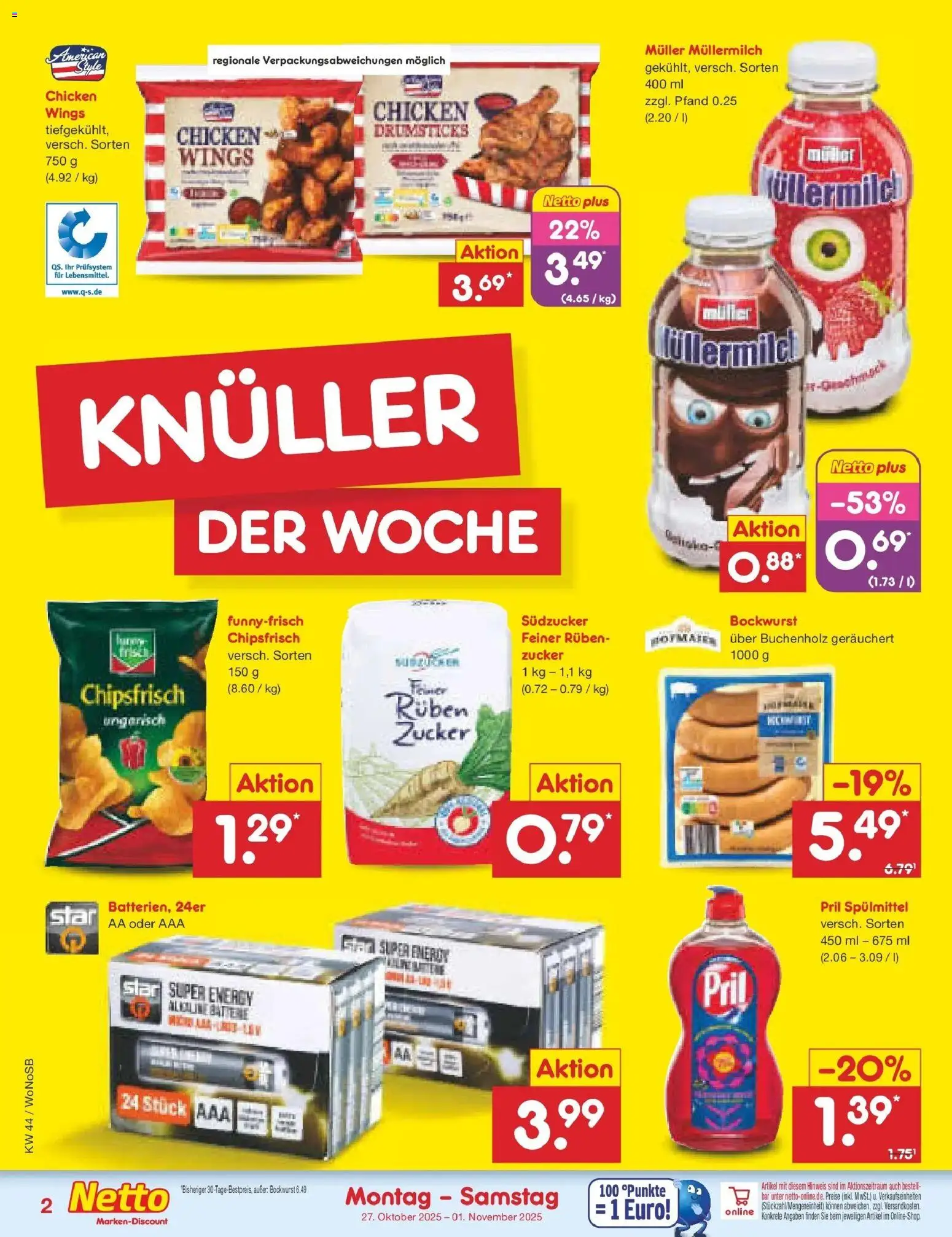 Netto Marken-Discount prospekt Pirna	 – gültig ab 27.10.2025 | Seite: 2 | Produkte: Bockwurst, Energy, Zucker, Pril
