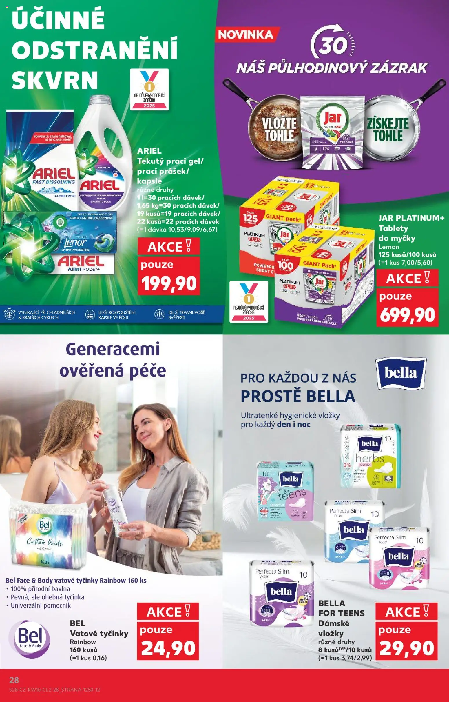 Kaufland leták - Plzeň od 04.03.2026 | Strana: 28 | Produkty: Tablety do myčky, Tyčinky, Body, Jar