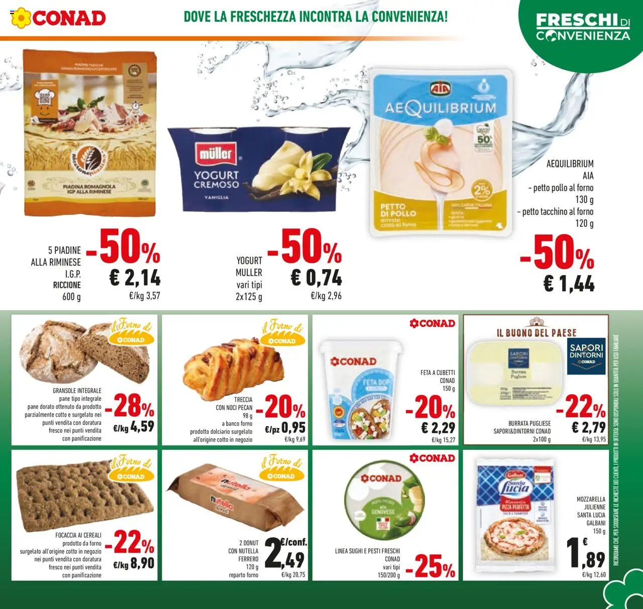 Volantino Conad del 13.08.2025 | Pagina: 11 | Prodotti: Petto di Pollo, Piadina, Forno, Burrata