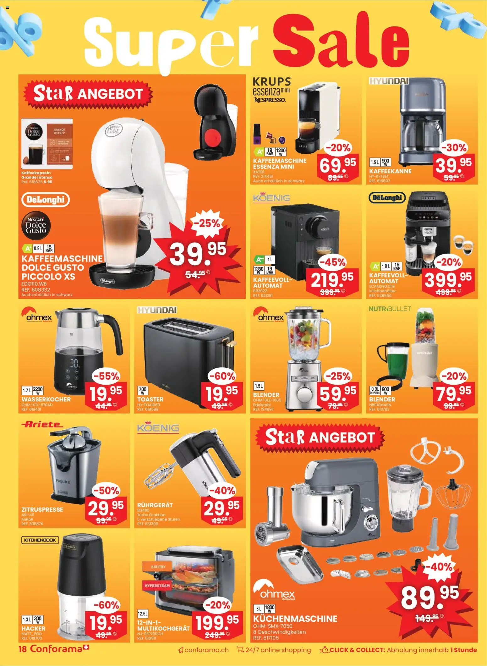 Conforama Aktionen – gültig ab 07.01.2026 | Seite: 18 | Produkte: Rührgerät, Krups, Wasserkocher, Kaffeemaschine