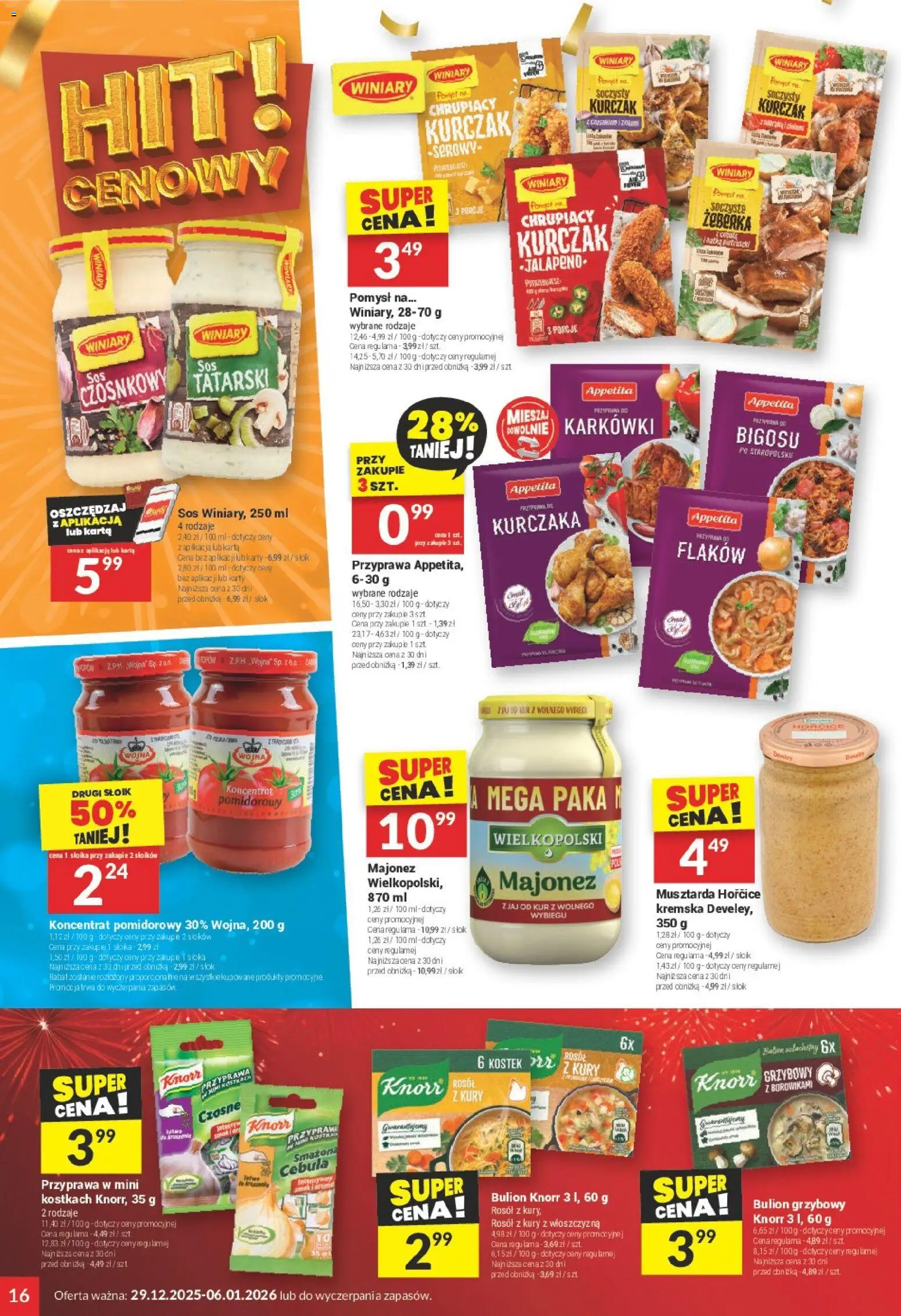 Twój Market Gazetka od 29.12.2025 | Strona: 16 | Produkty: Kurczak, Koncentrat pomidorowy, Majonez, Sos