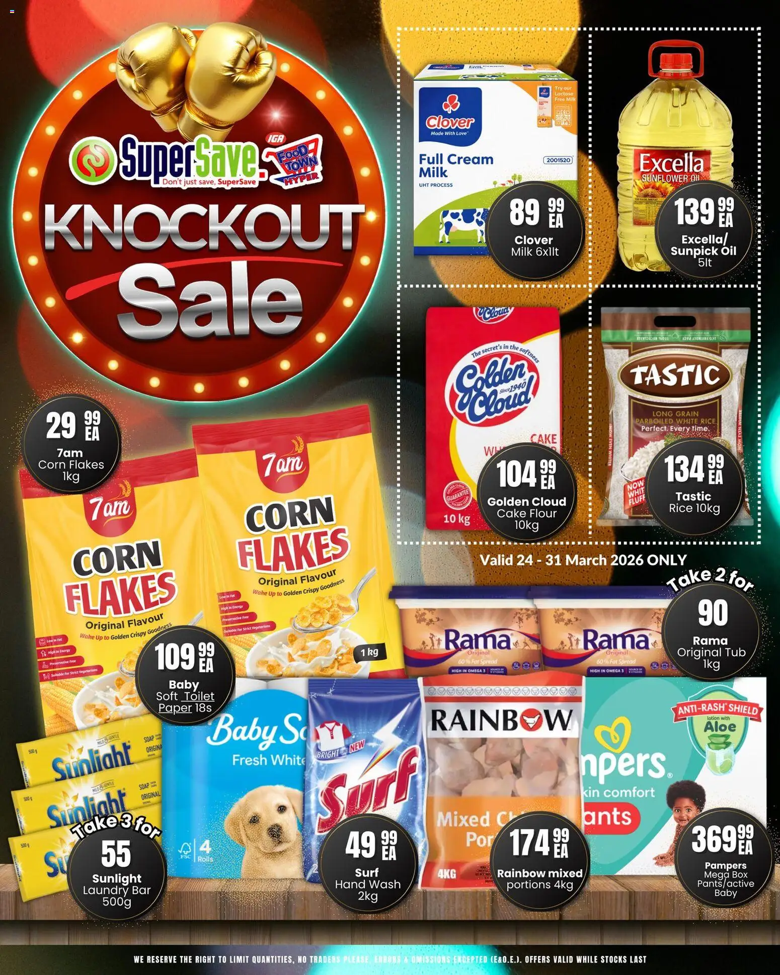 New Super Save catalogue – valid from 24.03.2026 | Page: 1 | Products: Oil, Flakes, Fat spread, Paper