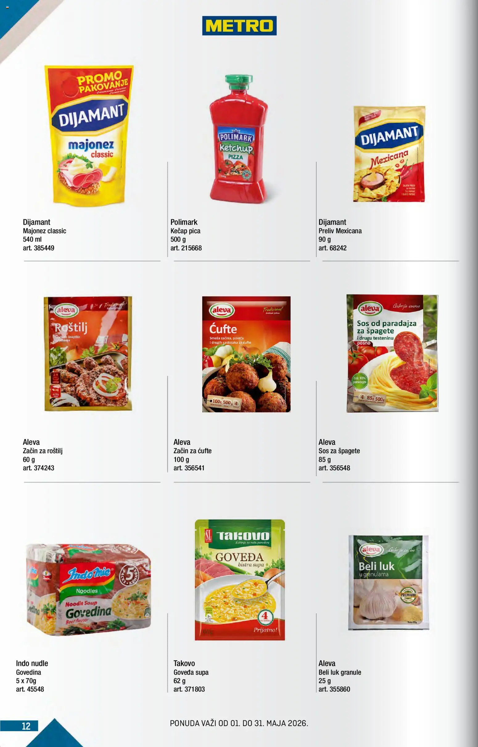Metro katalog - važi od 01.05.2026 | Strana: 12 | Proizvode: Kuhinja, Sos, Pica, Nudle