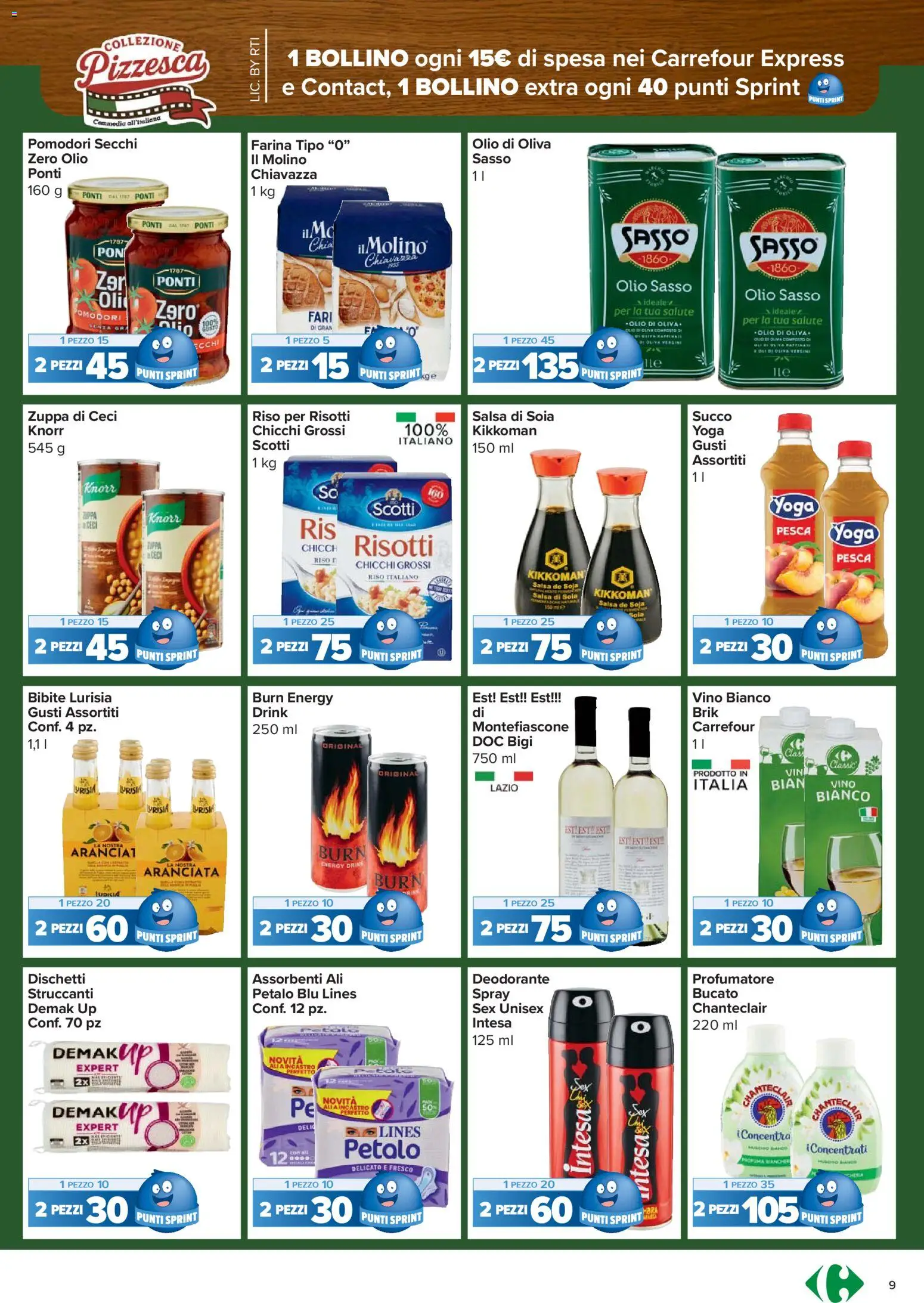 Volantino Carrefour del 12.03.2026 | Pagina: 9 | Prodotti: Ceci, Salsa, Pesca, Bibite