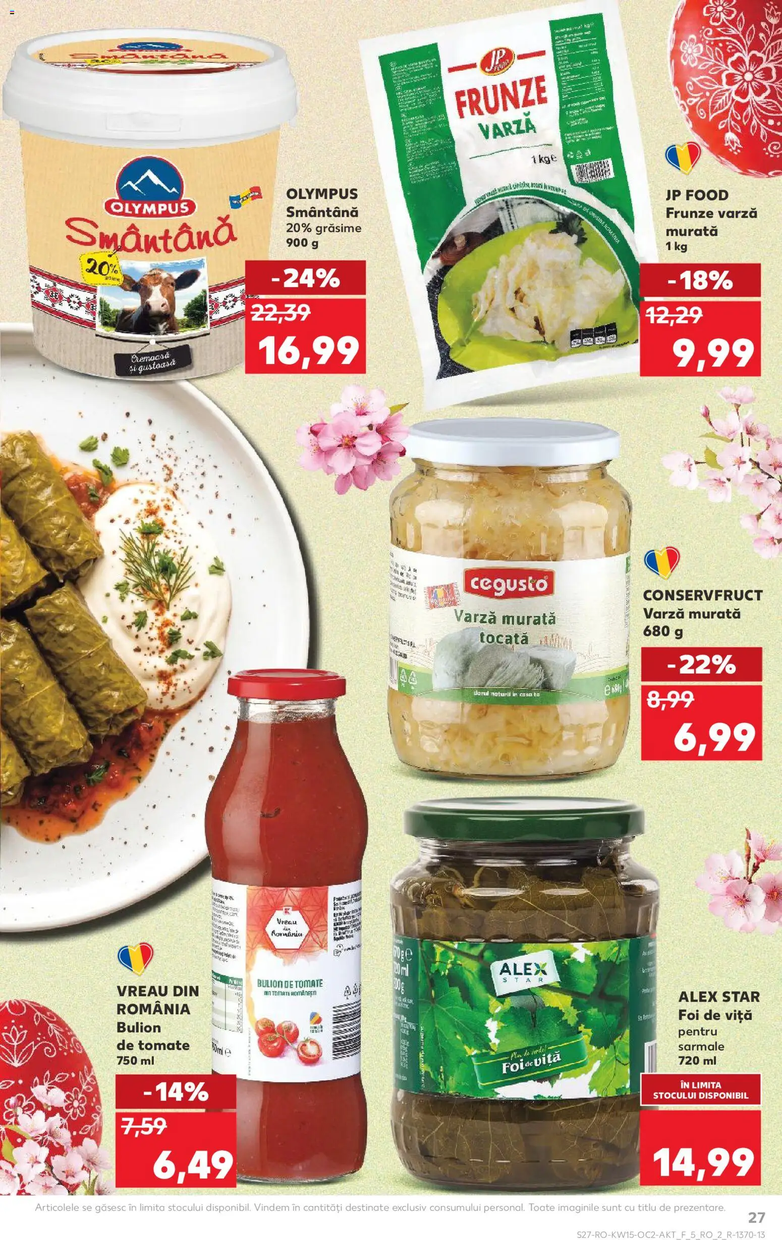Noul catalog Kaufland – valabil de la 08.04.2026 | Pagină: 27 | Produse: Varză, Smântână
