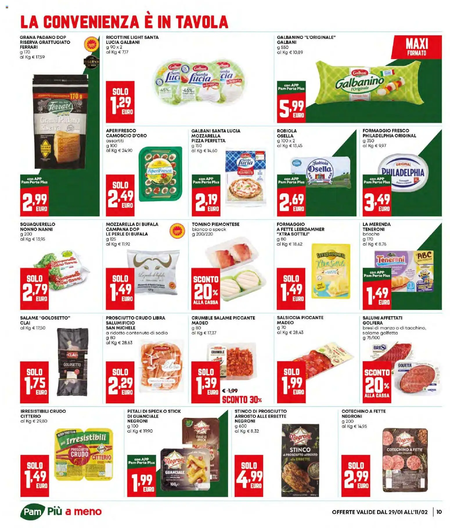 Volantino Panorama del 29.01.2026 | Pagina: 10 | Prodotti: Arrosto, Manzo, Formaggio, Tomino