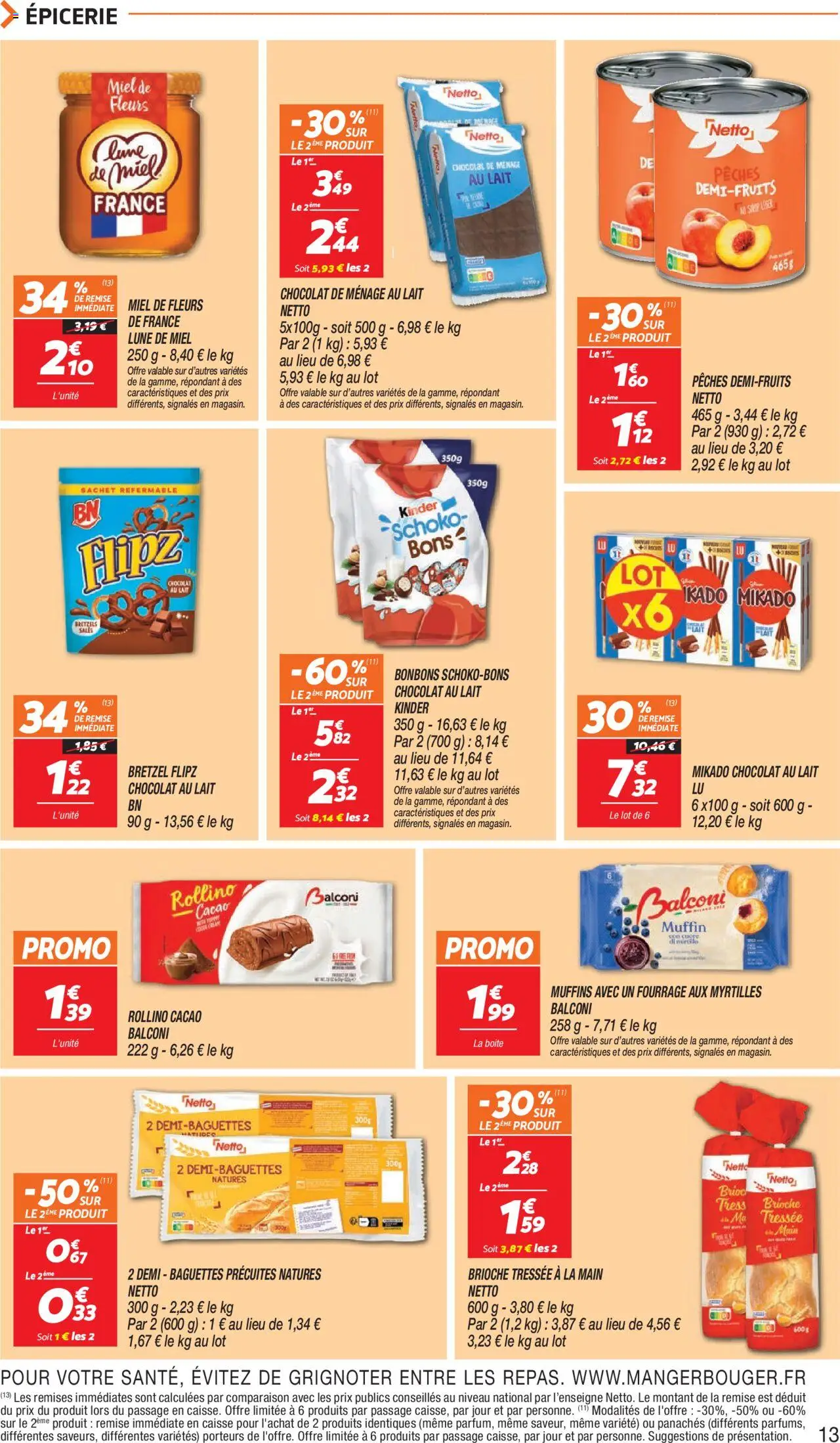  | Page: 13 | Produits: Muffins, Miel, Chocolat, Bonbons