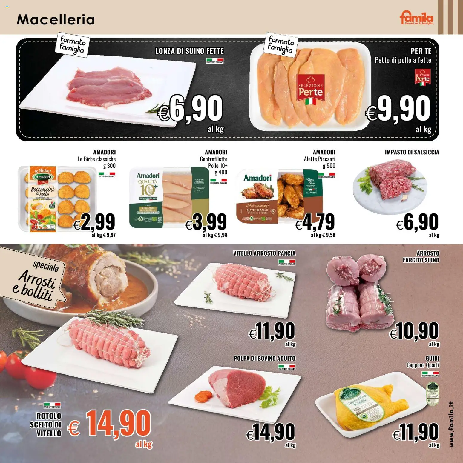 Volantino Famila del 22.01.2026 | Pagina: 3 | Prodotti: Bovino, Petto di Pollo, Tè, Salsiccia