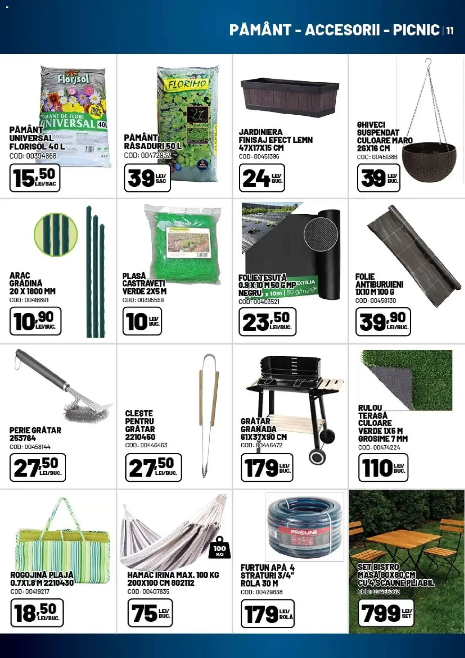 Noul catalog Ambient – valabil de la 16.04.2026 | Pagină: 11 | Produse: Hamac, Masă, Rogojină, Castraveți