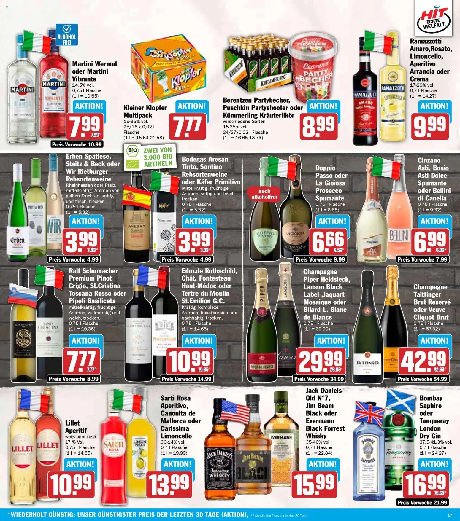 HIT Baden-Württemberg – gültig ab 29.12.2025 | Seite: 17 | Produkte: Whisky, Lillet, Limoncello, Gin