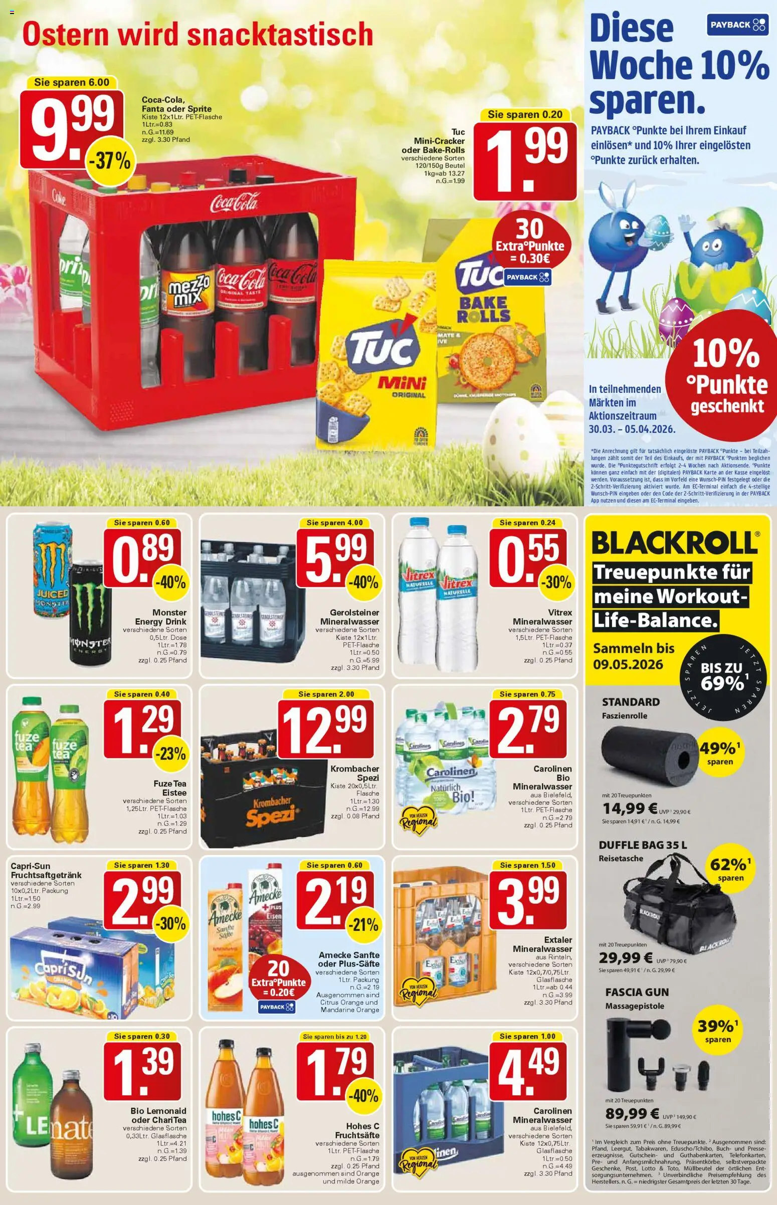 WEZ Prospekt 	 – gültig ab 30.03.2026 | Seite: 13 | Produkte: Fanta, Sprite, Monster, Reisetasche