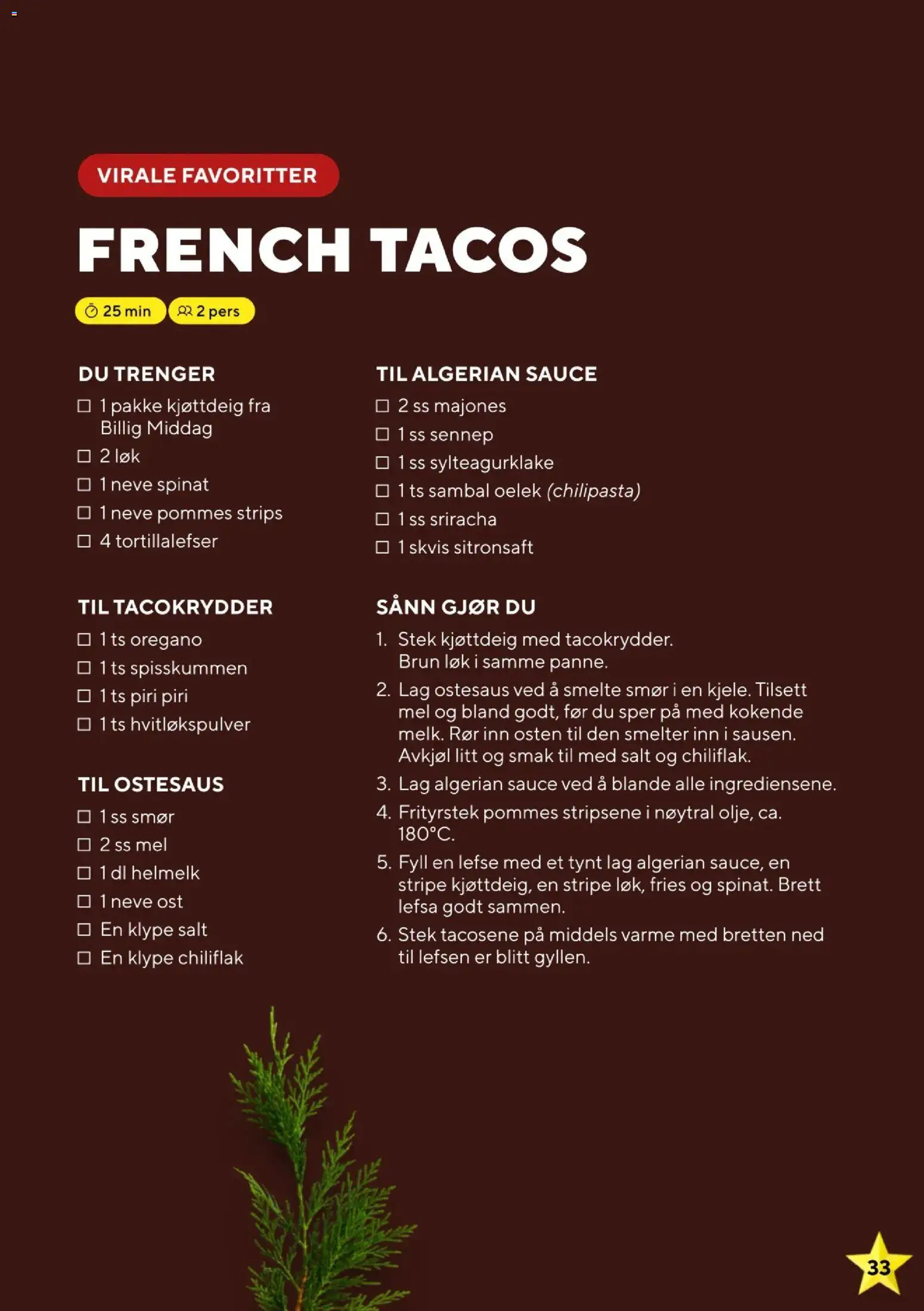 {H1} | Side: 33 | Produkter: Ost, Sennep, Kjøttdeig, Козинаки