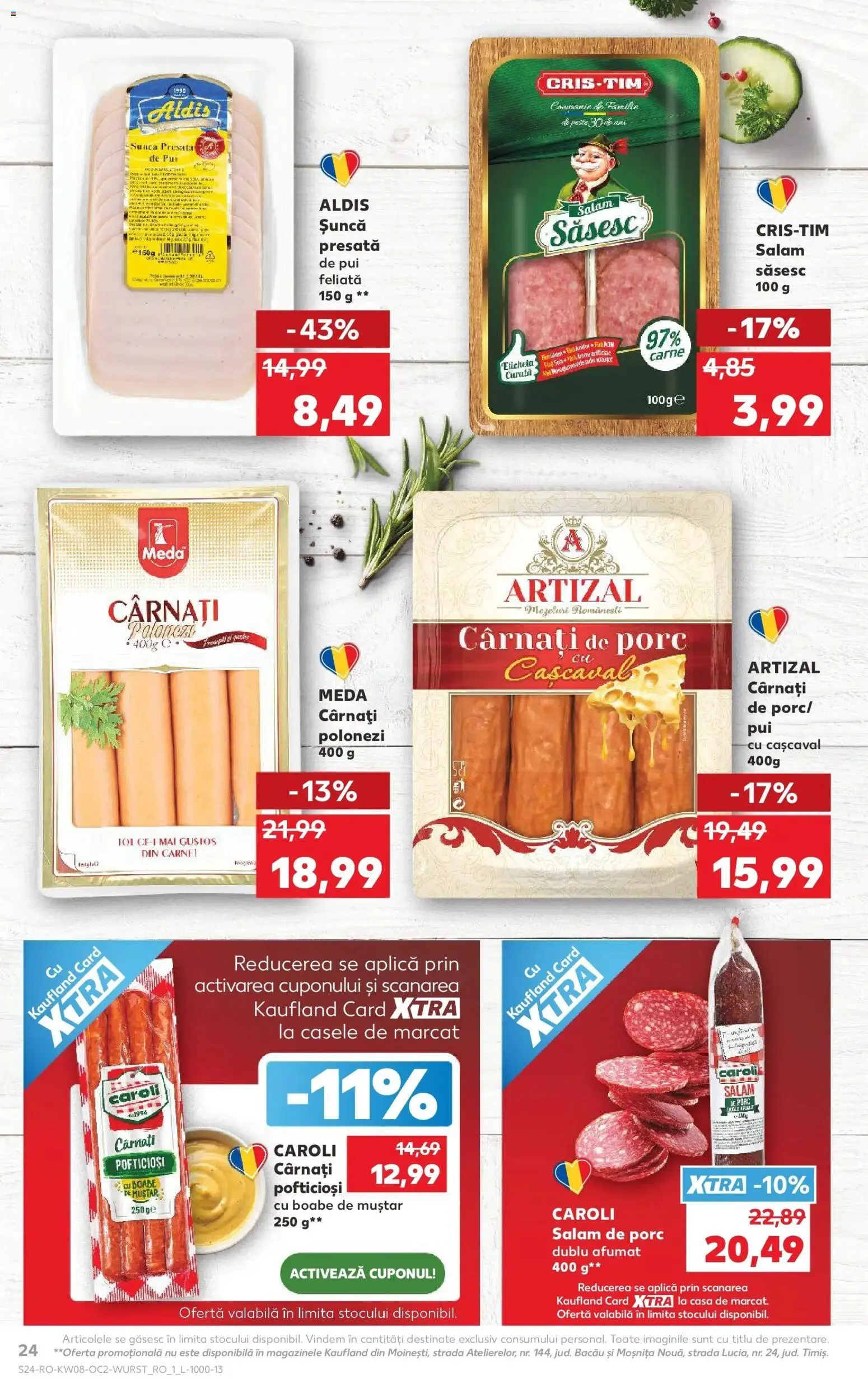 Noul catalog Kaufland – valabil de la 18.02.2026 | Pagină: 24 | Produse: Hacıyatmaz Kedi Oyuncağı, Cașcaval, Salam, Șuncă