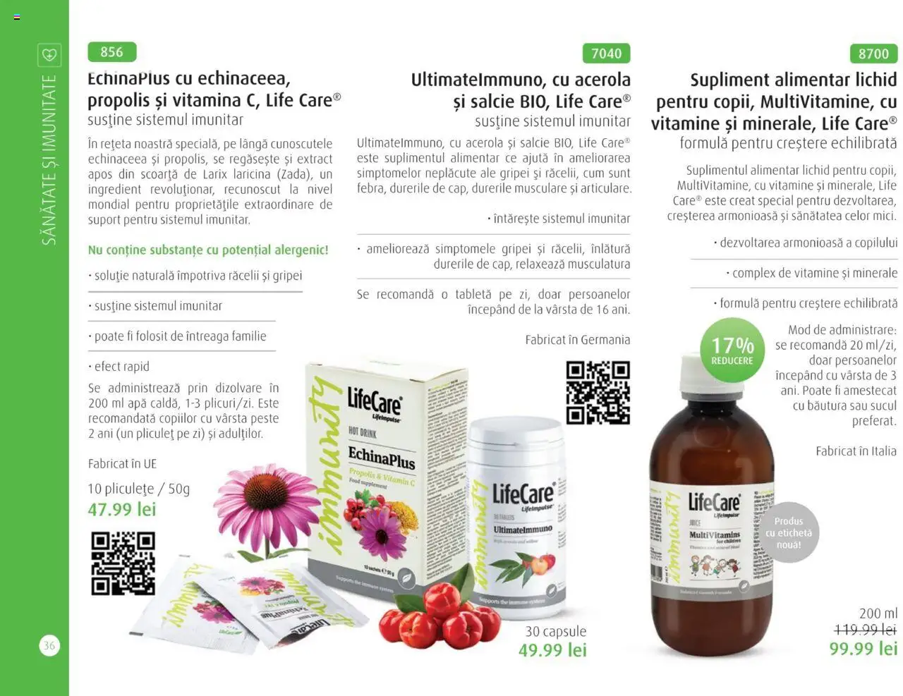 Life Care catalog - Aprilie/Octombrie – valabil de la 01.04.2025 | Pagină: 38 | Produse: Tabletă, Pește, Apă, Propolis