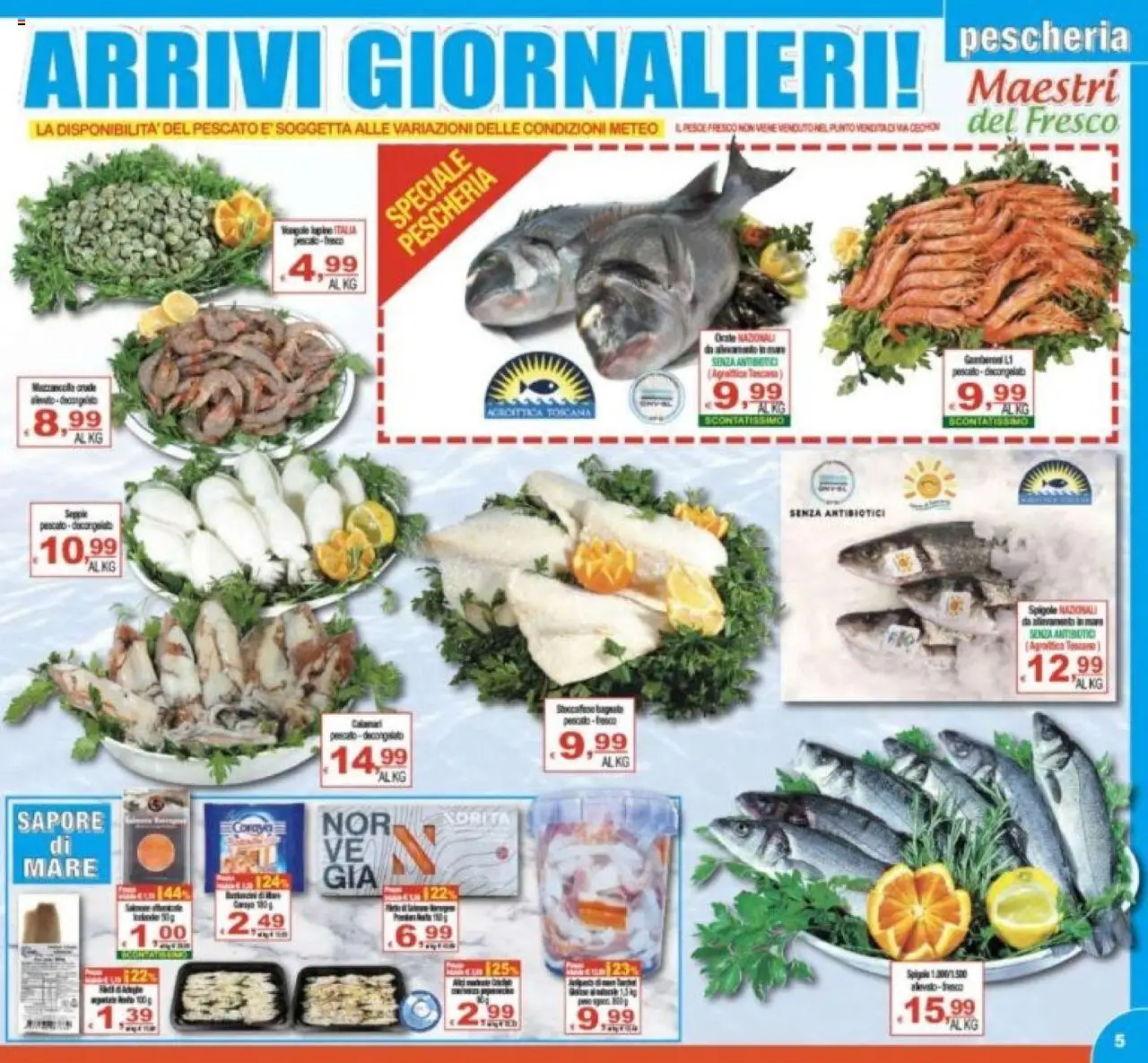 Volantino CTS del 26.10.2025 | Pagina: 5 | Prodotti: Pesce, Vongole, Il pesce, Mazzancolle