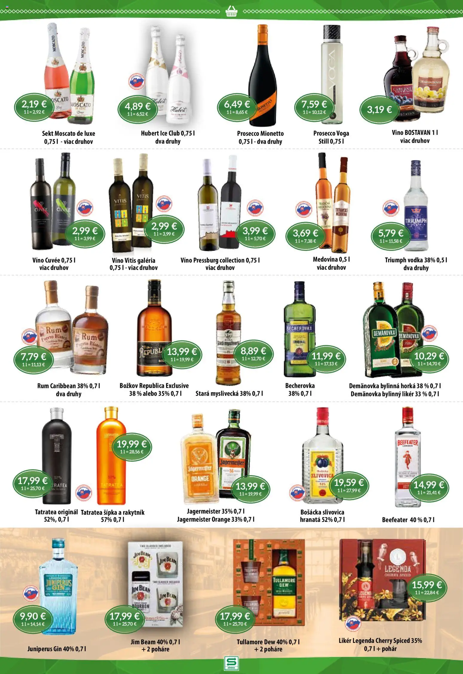 Nové Sintra akcie – leták je platný od 20.11.2025 | Strana: 9 | Produkty: Jägermeister, Víno, Vodka, Tullamore Dew