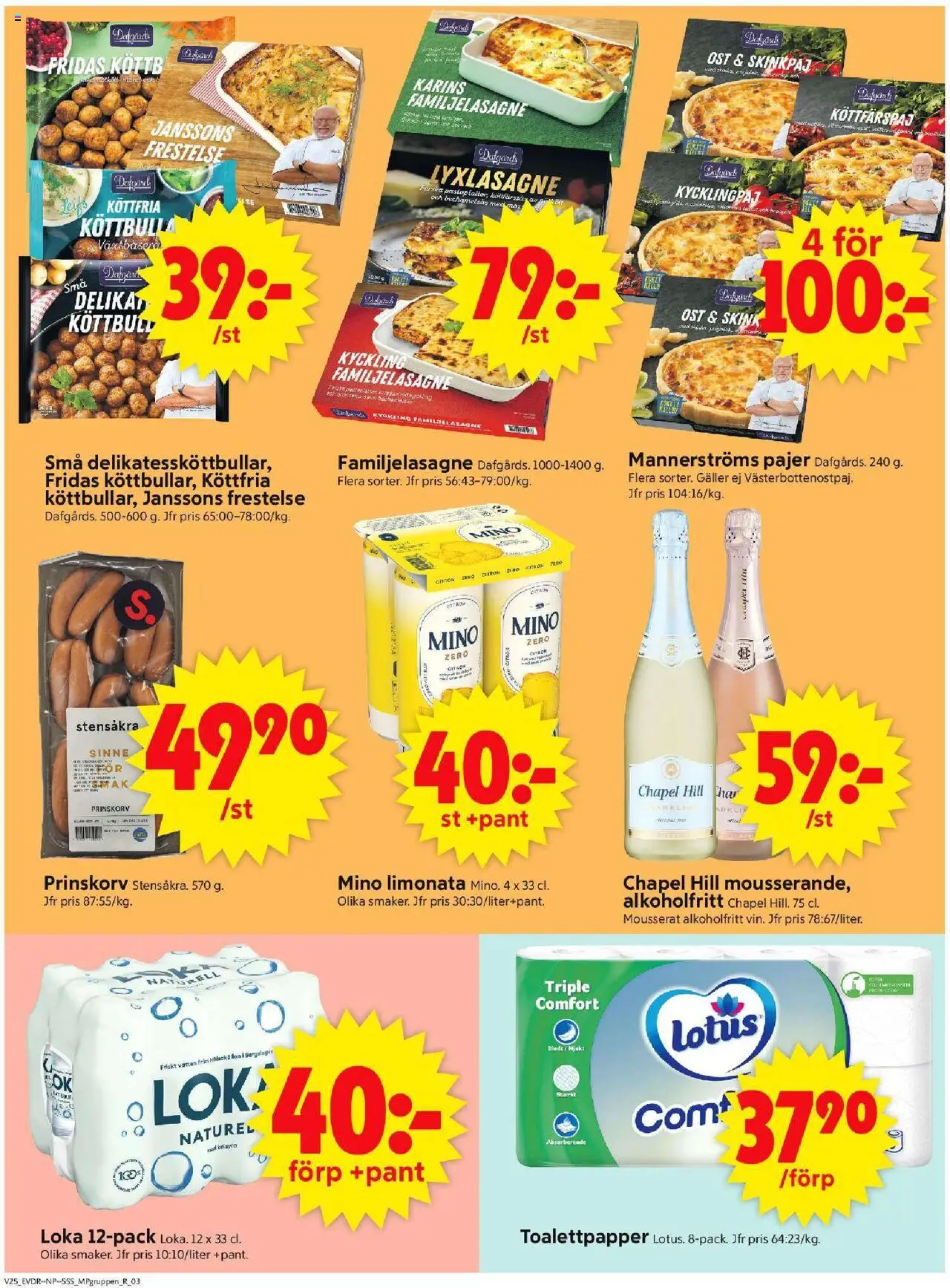 ICA Supermarket reklamblad aktuell från 16.06.2025 | Sida: 16 | Produkter: Prinskorv, Galler, Ost, Citron