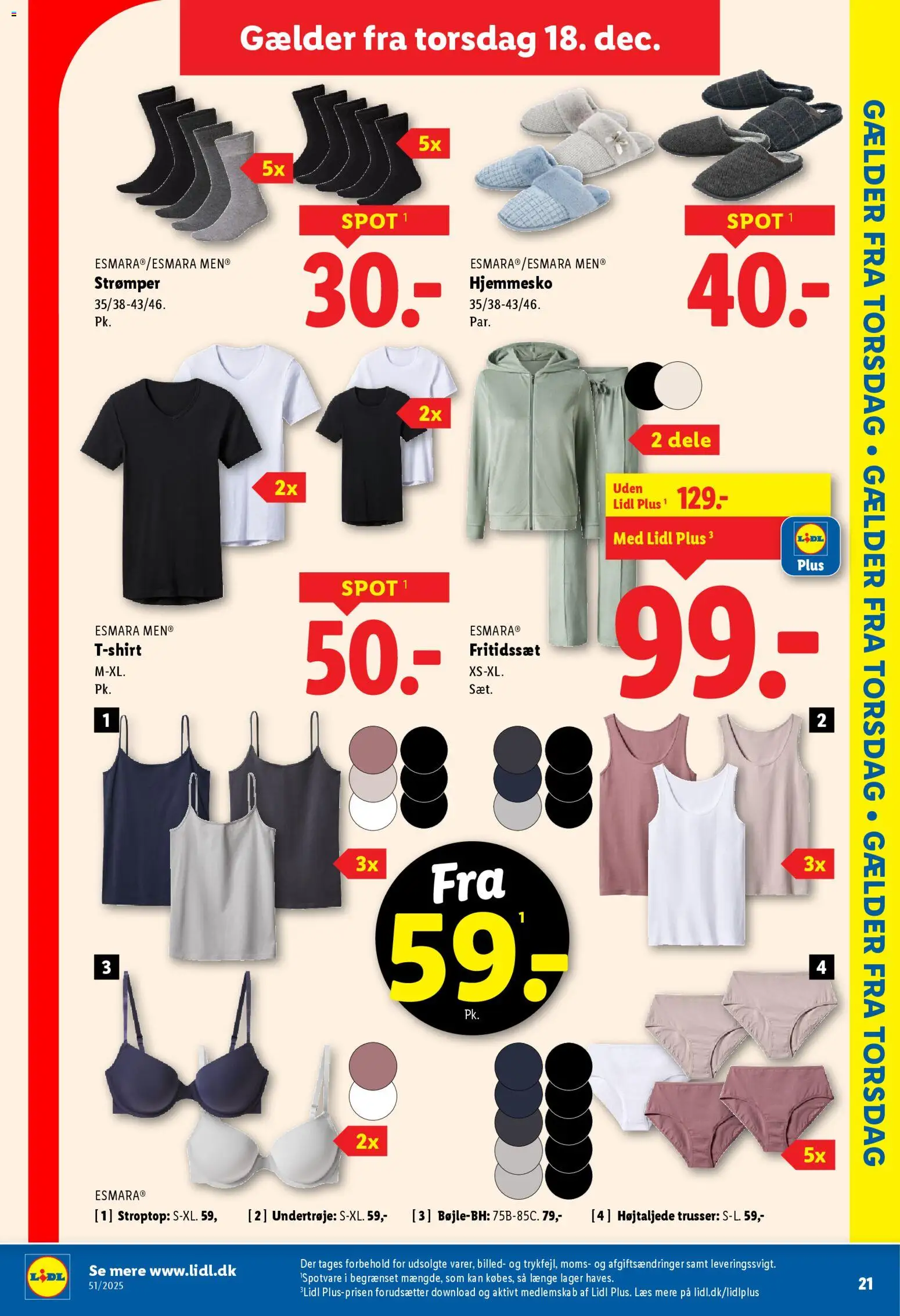 Lidl tilbudsavis – gyldig fra 14.12.2025 | Side: 17 | Produkter: Trusser, Hjemmesko, Søm, Strømper
