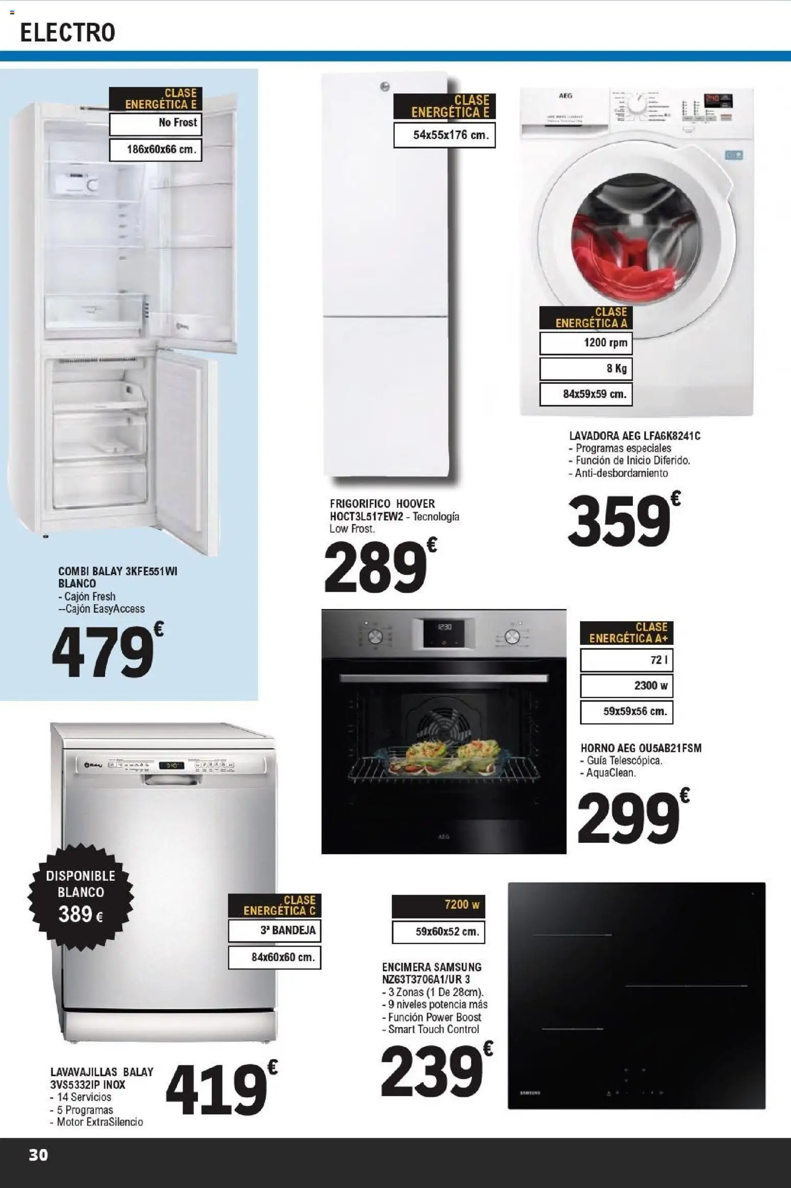 E.Leclerc Productos Estrella │ válido desde el 15.04.2026 | Página: 30 | Productos: Horno, Lavavajillas, Combi, Bandeja