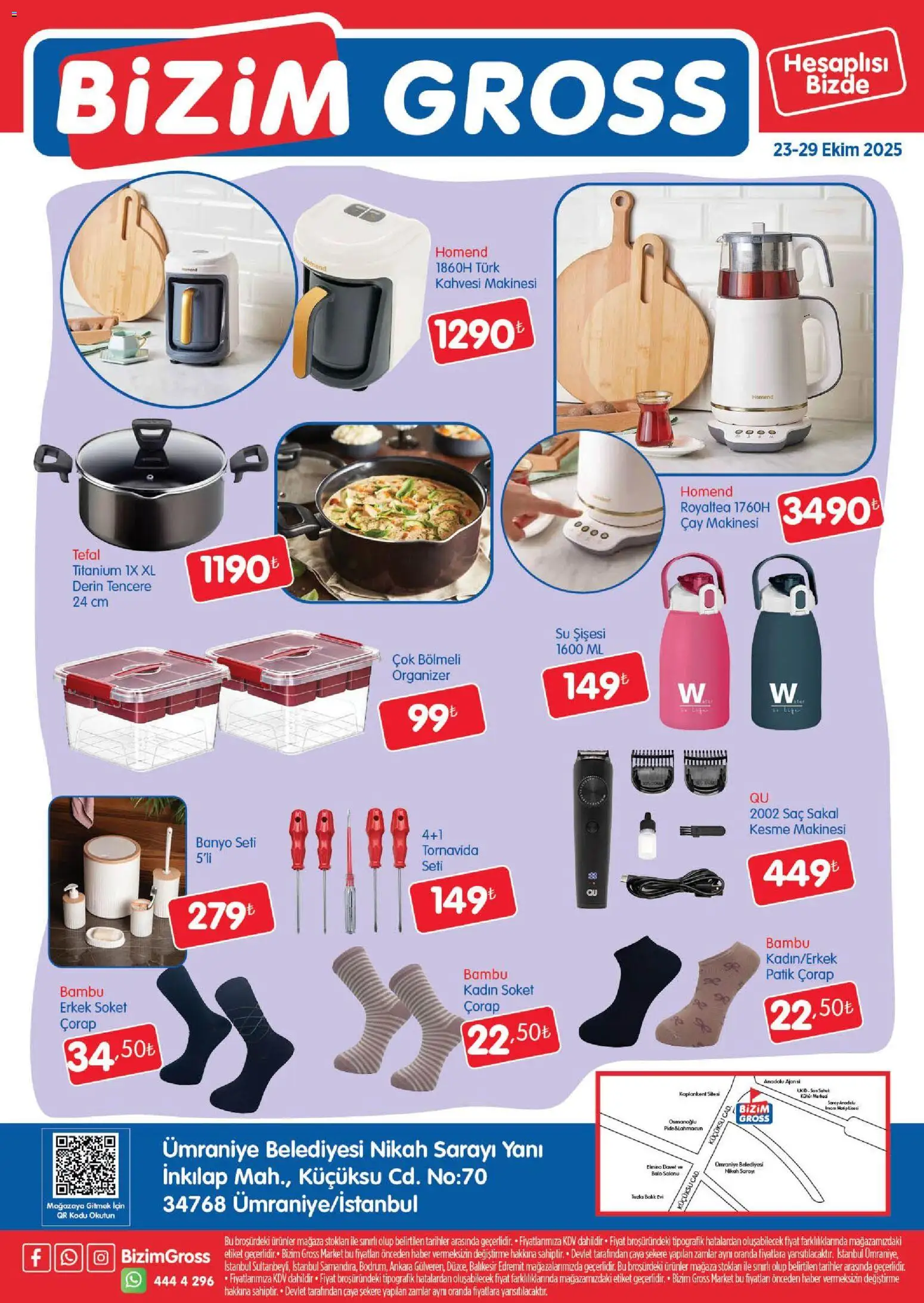 Bizim Toptan - Bizim Gross Fırsat Bülteni - 23.10.2025 tarihinden itibaren geçerlidir | Sayfa: 4 | Ürünler: Çay makinesi, Banyo, Çorap, Su